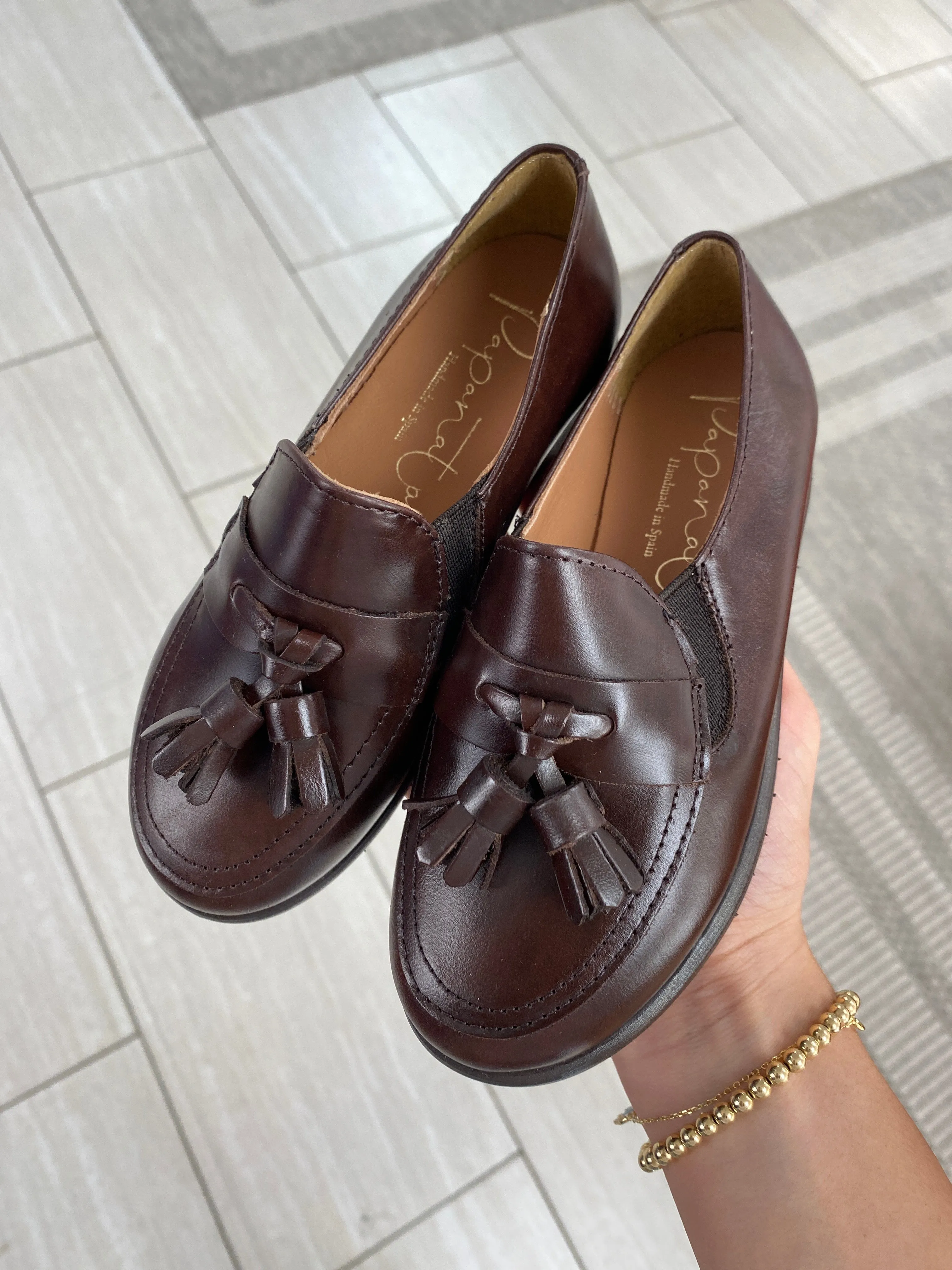 Papanatas Brown Leather Tassel Loafer