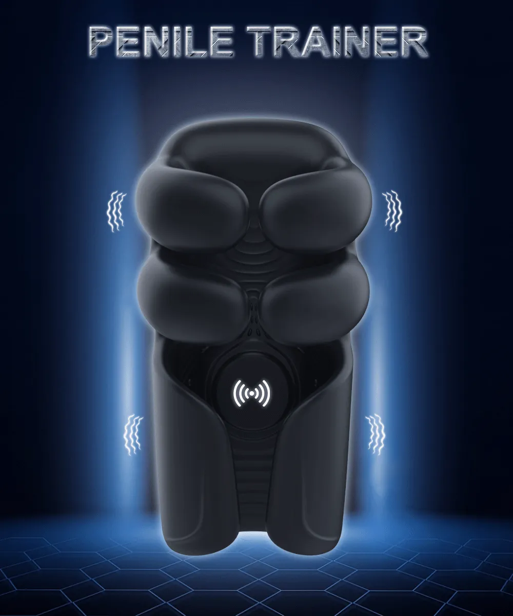 Penis Training Vibrator Men Glans Massage Stimulator For Ejaculation Delay Male Masturbator With Finger Pinching
