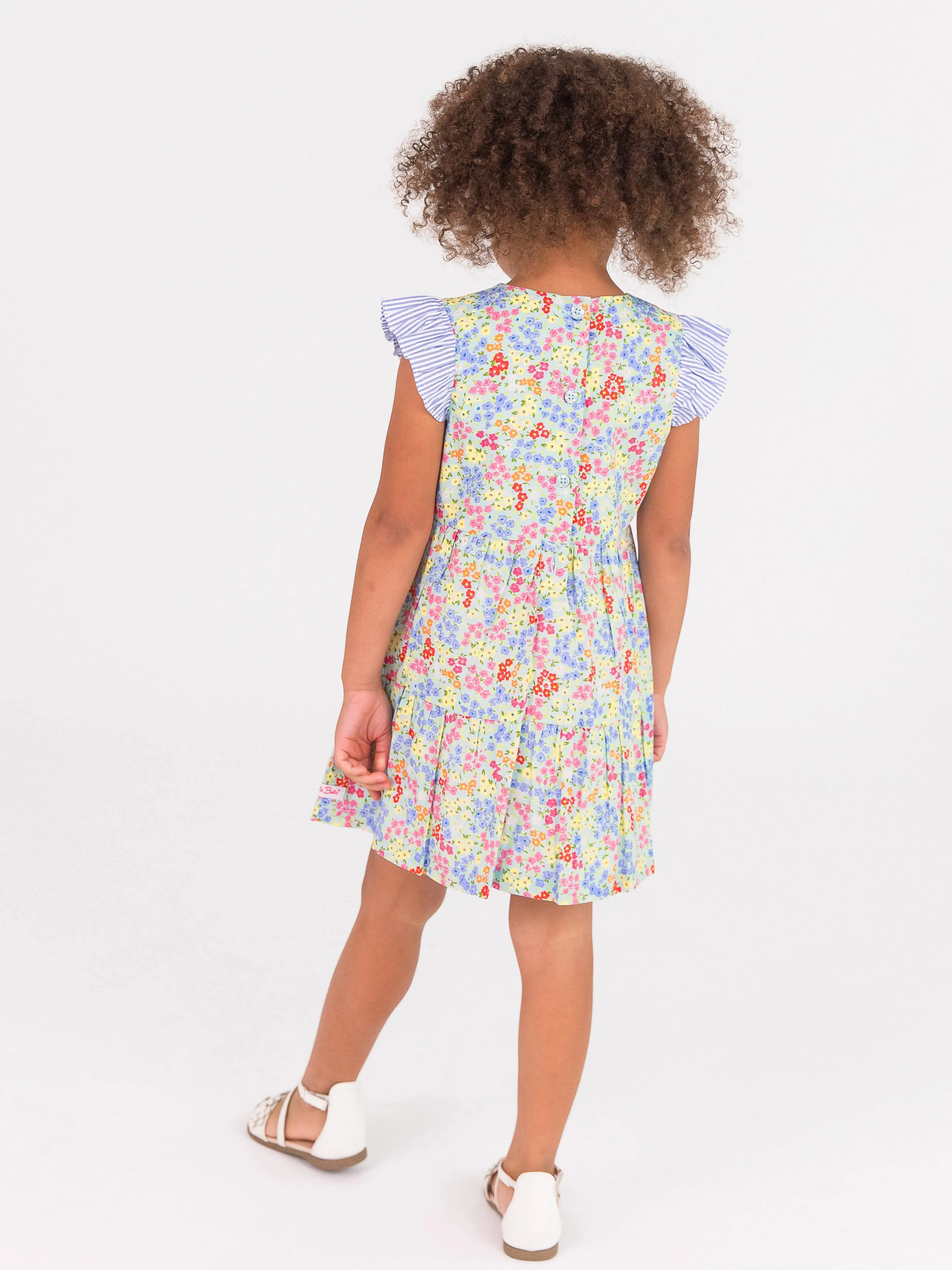 Petaling Around Flutter Sleeve Tiered Dress