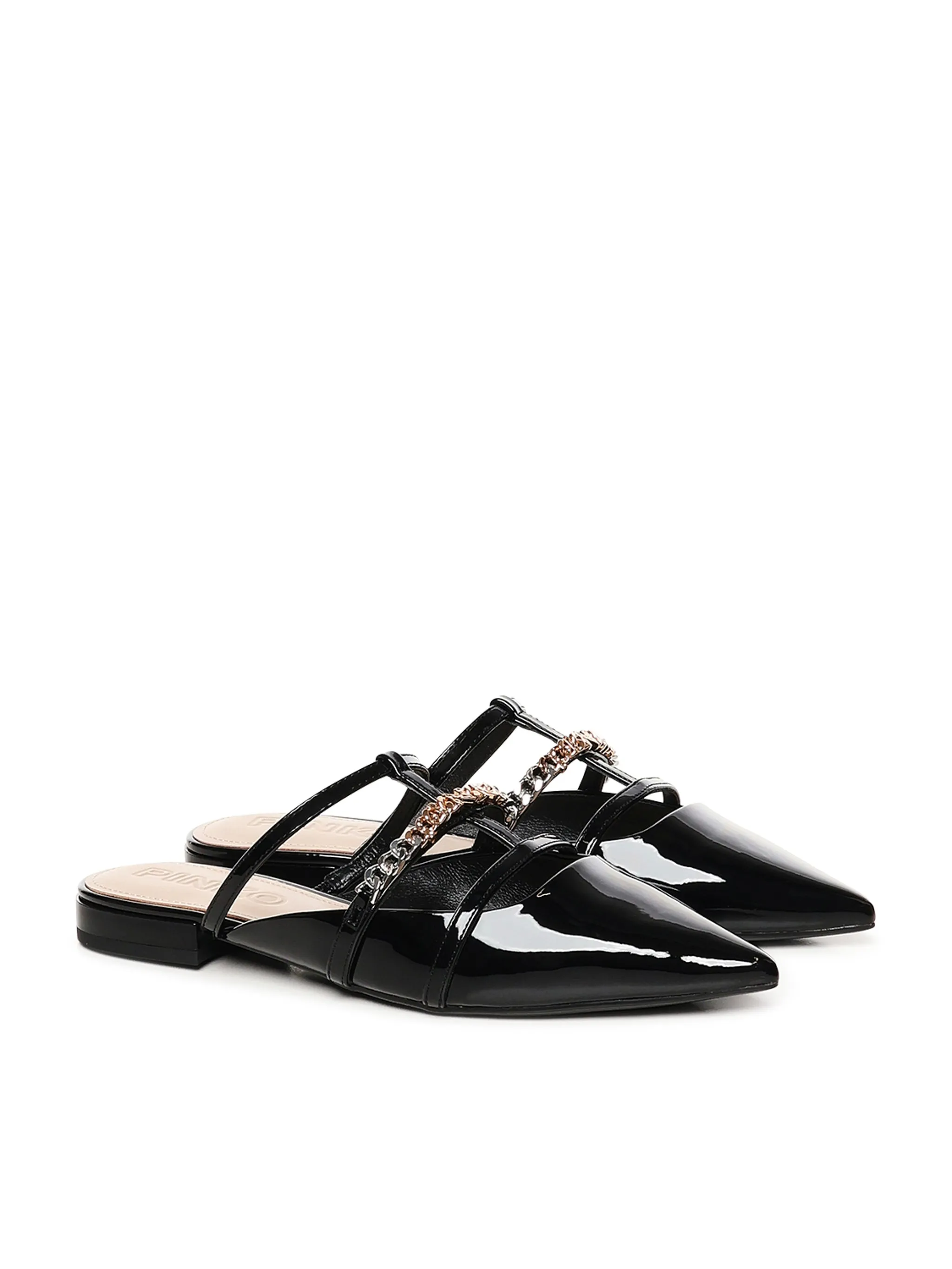 Pinko Patent Leather Black Mules