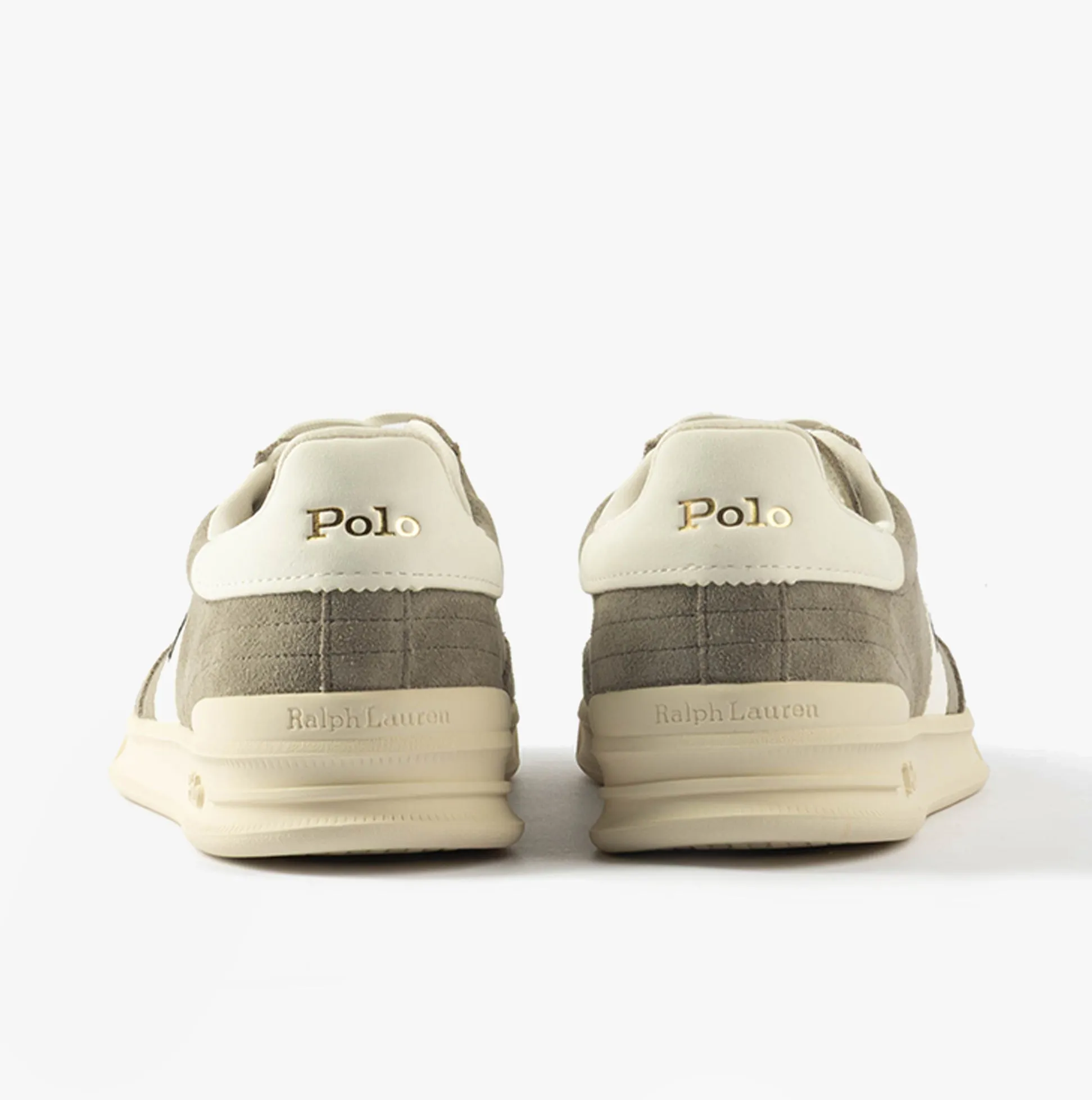 Polo Ralph Lauren HRT AERA Mens Trainers Earth Grey/Deckwash White