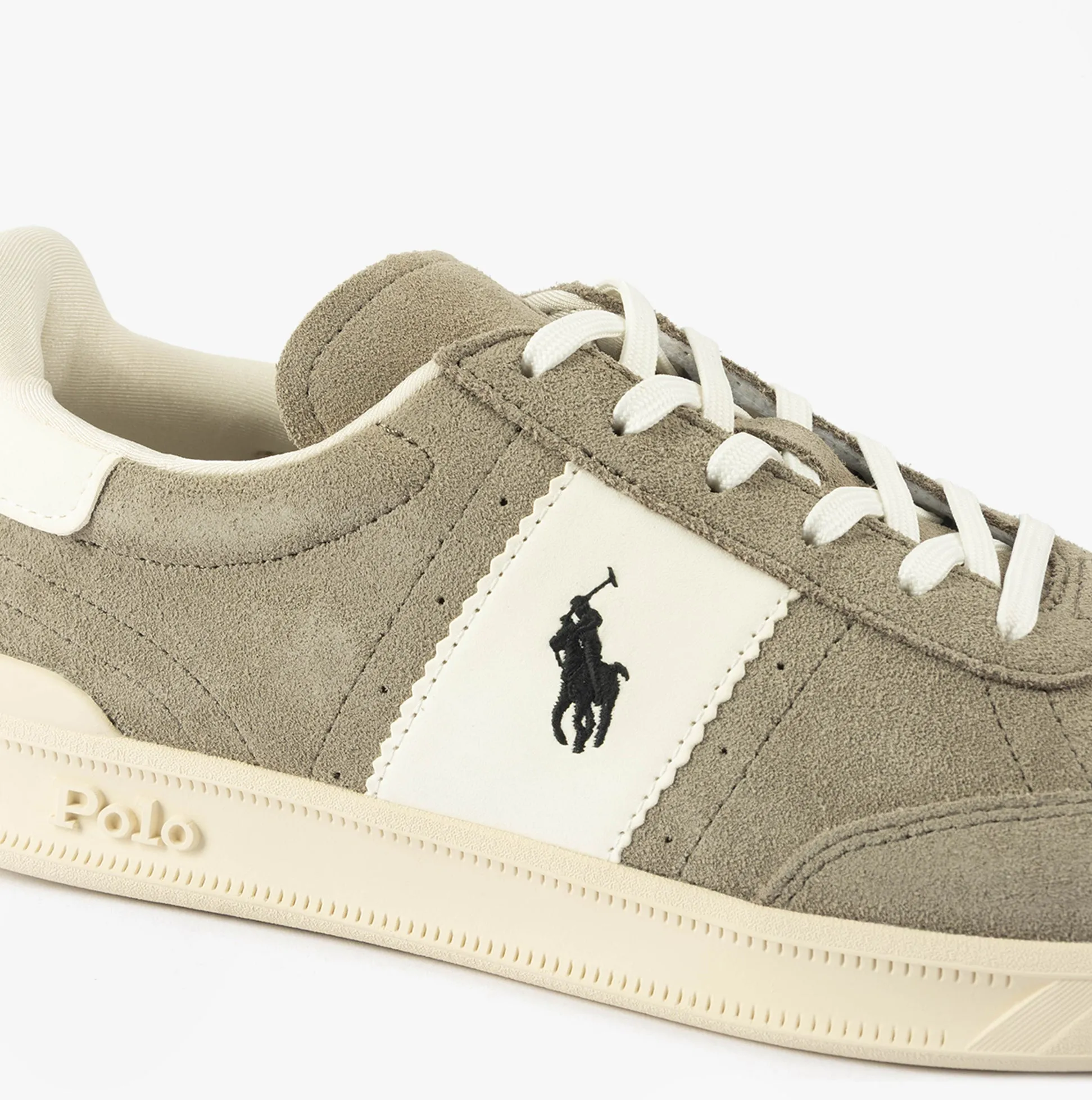 Polo Ralph Lauren HRT AERA Mens Trainers Earth Grey/Deckwash White