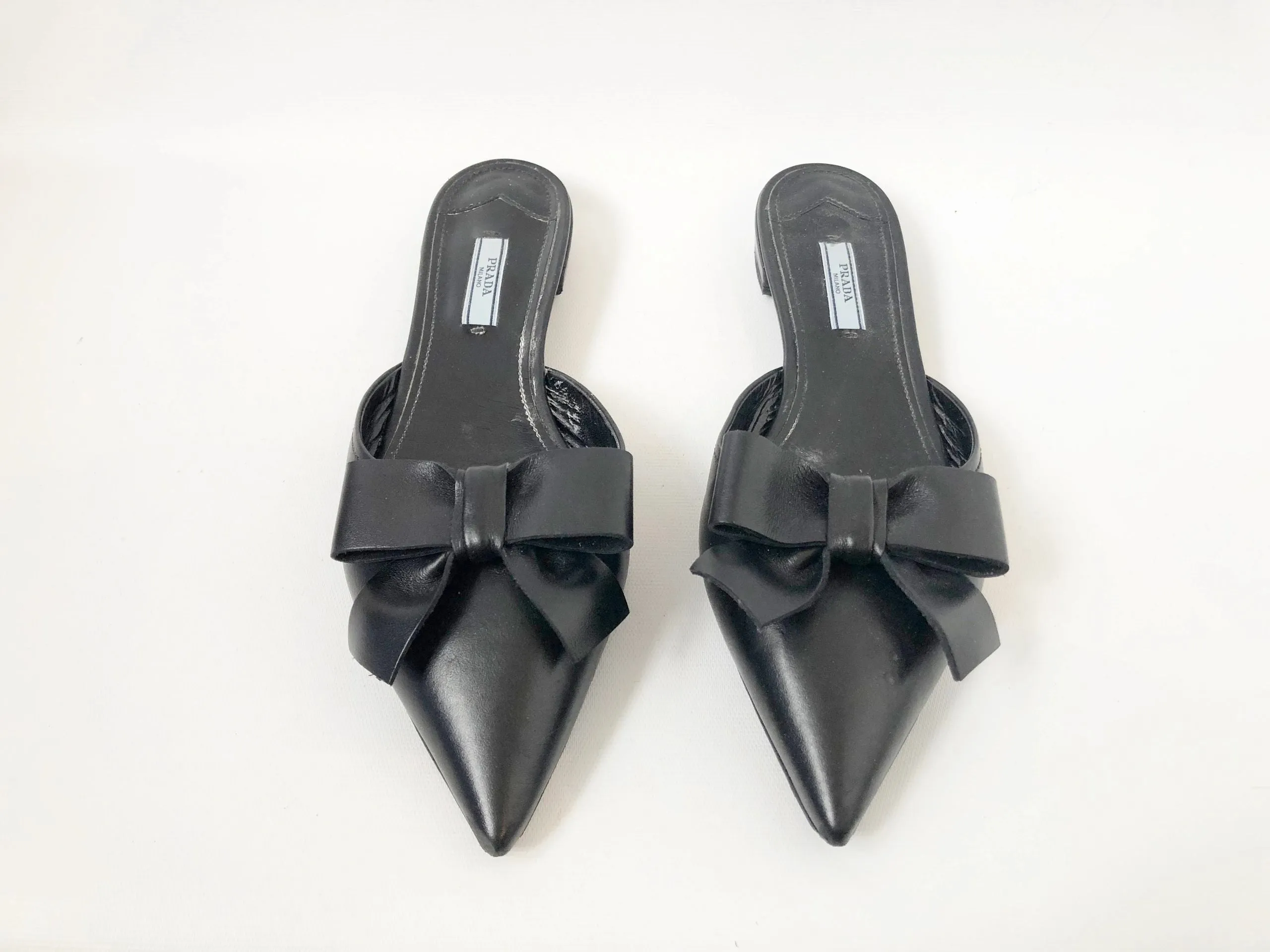 Prada Bow Mules Size 40.5 It (10.5 Us)