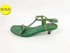 Prada Green Strappy Sandal Size 36 It (6 Us)