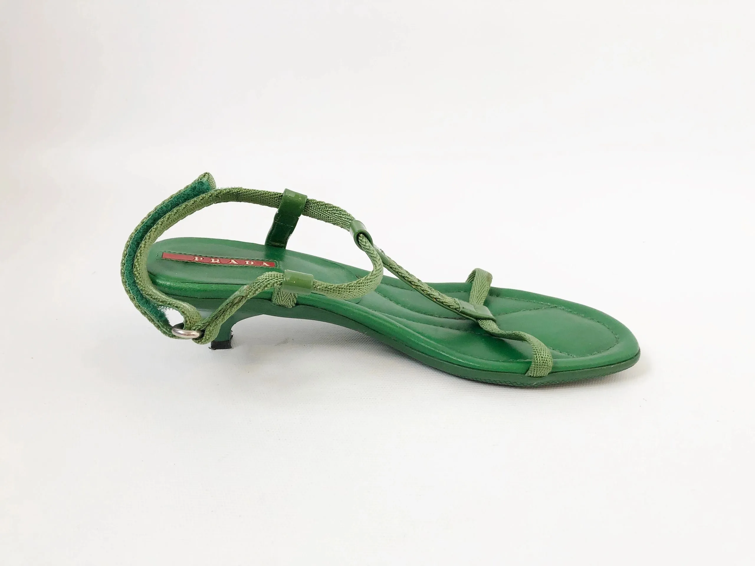 Prada Green Strappy Sandal Size 36 It (6 Us)