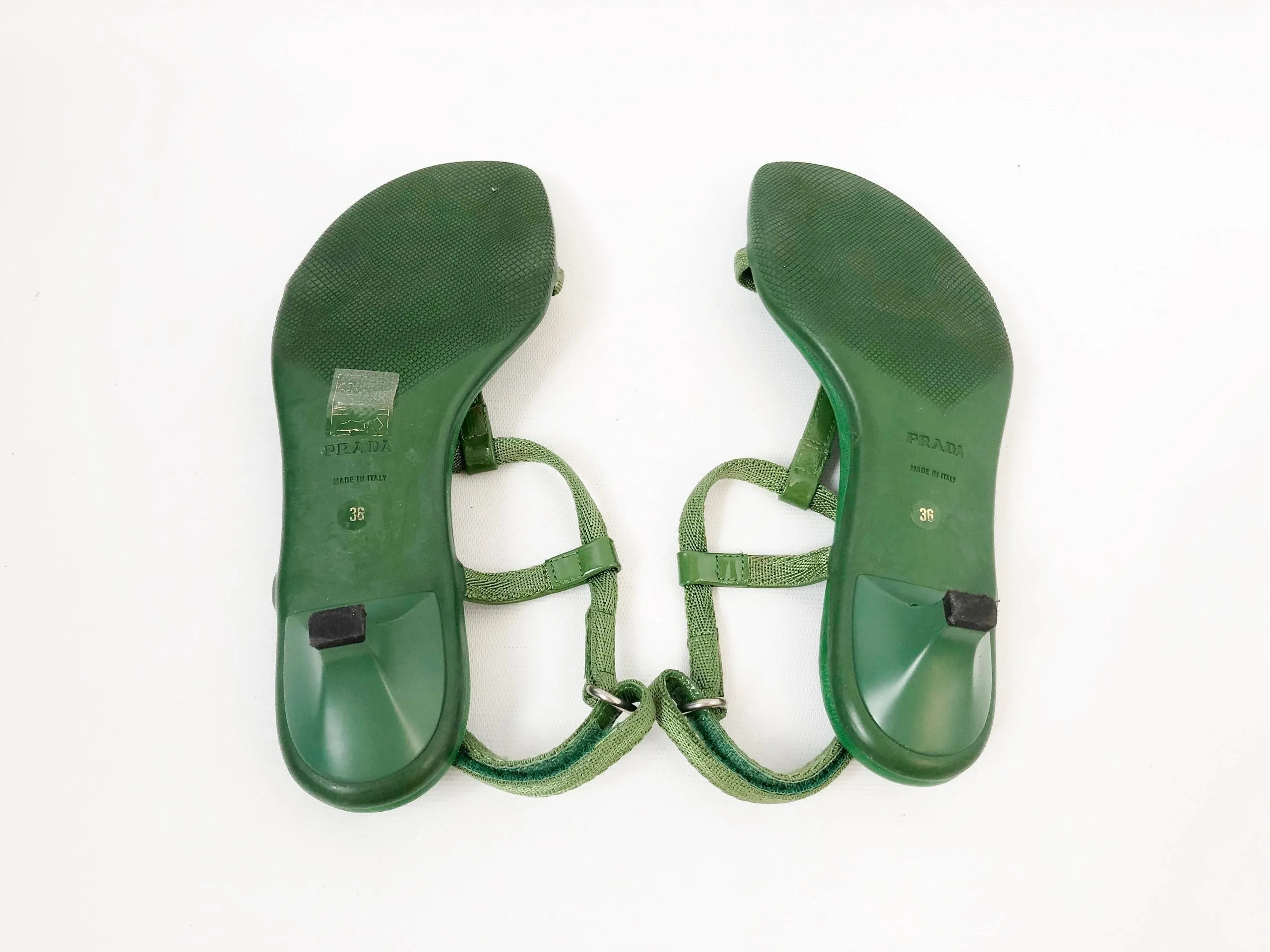 Prada Green Strappy Sandal Size 36 It (6 Us)