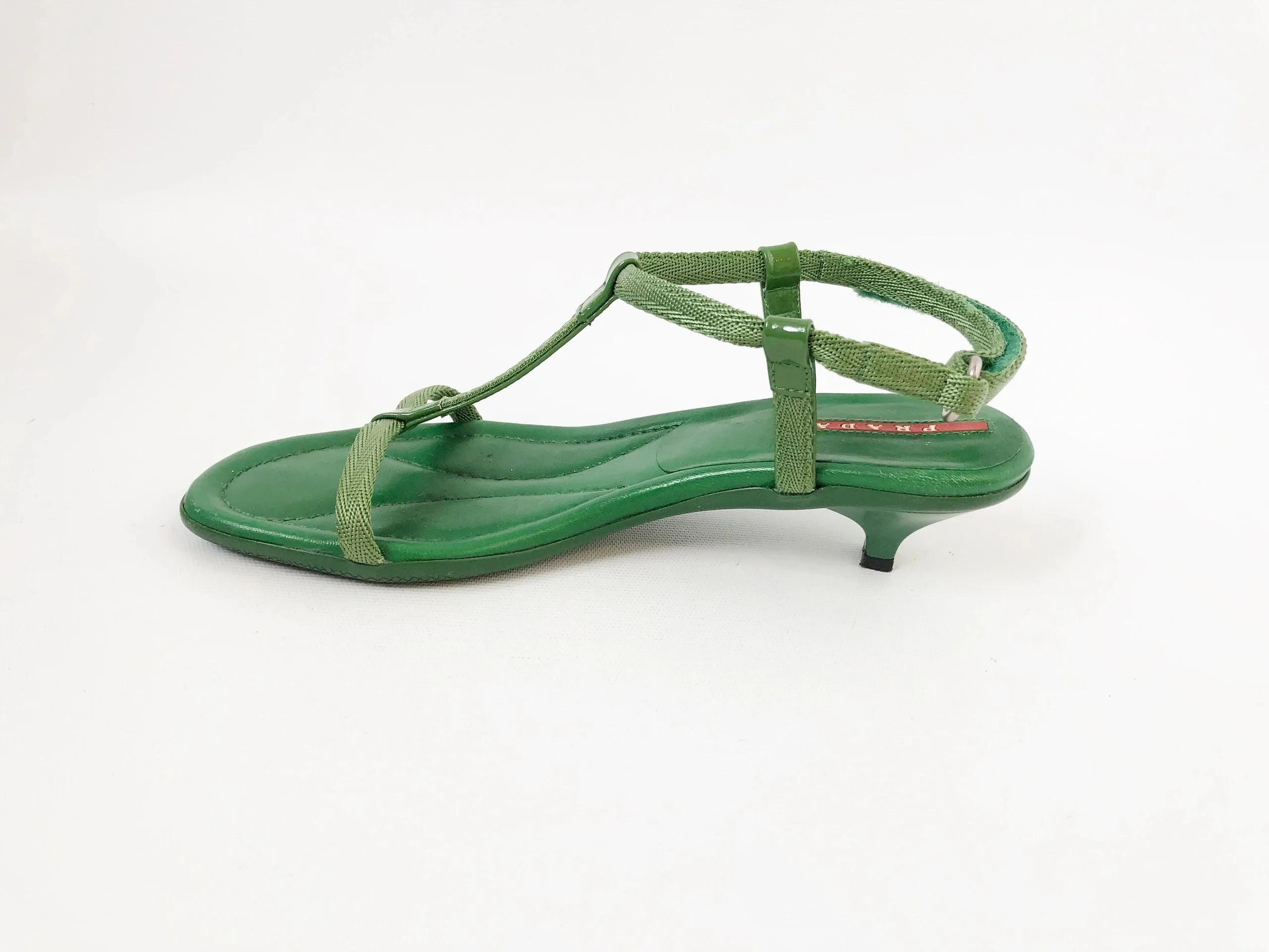 Prada Green Strappy Sandal Size 36 It (6 Us)