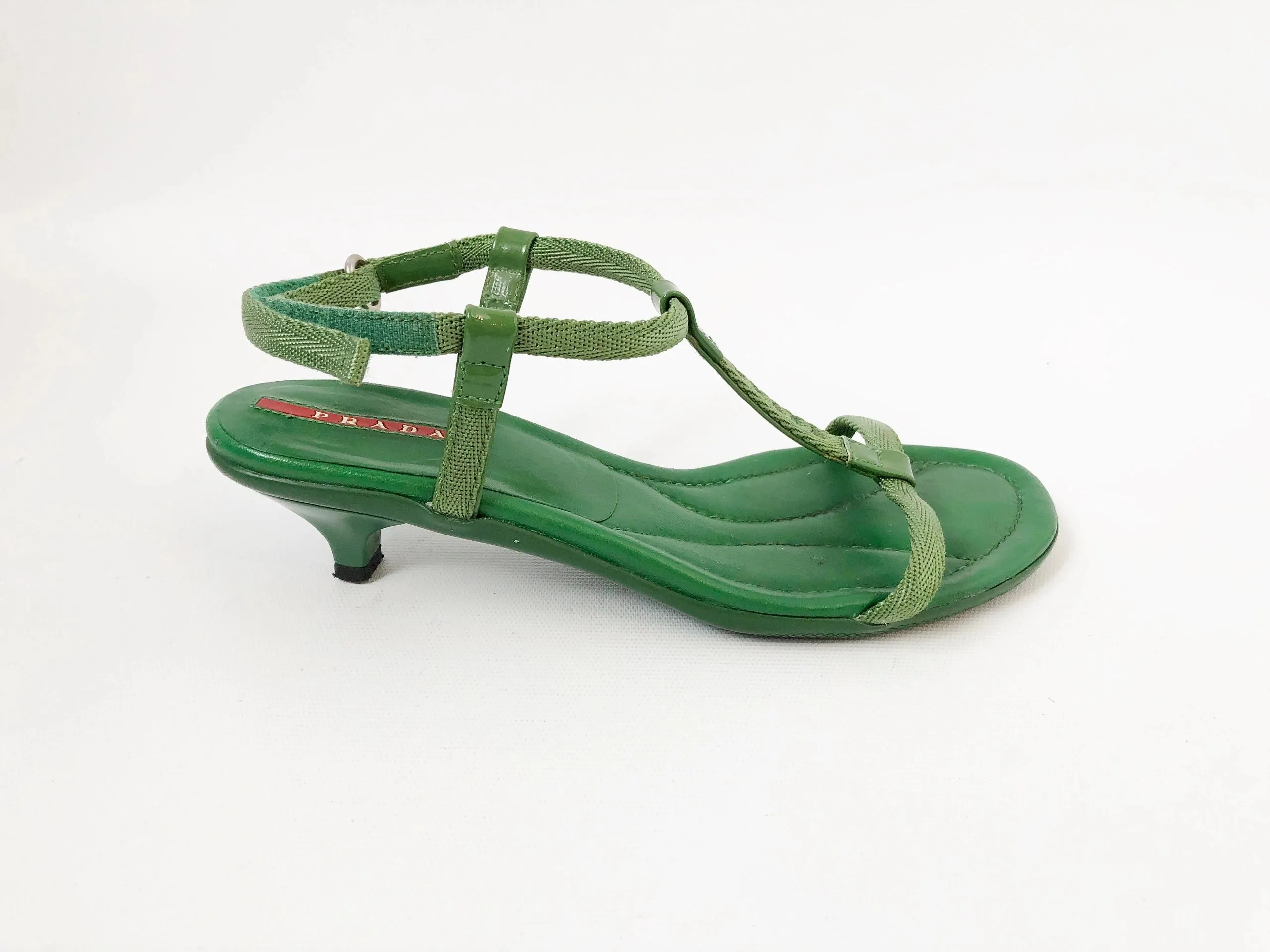 Prada Green Strappy Sandal Size 36 It (6 Us)
