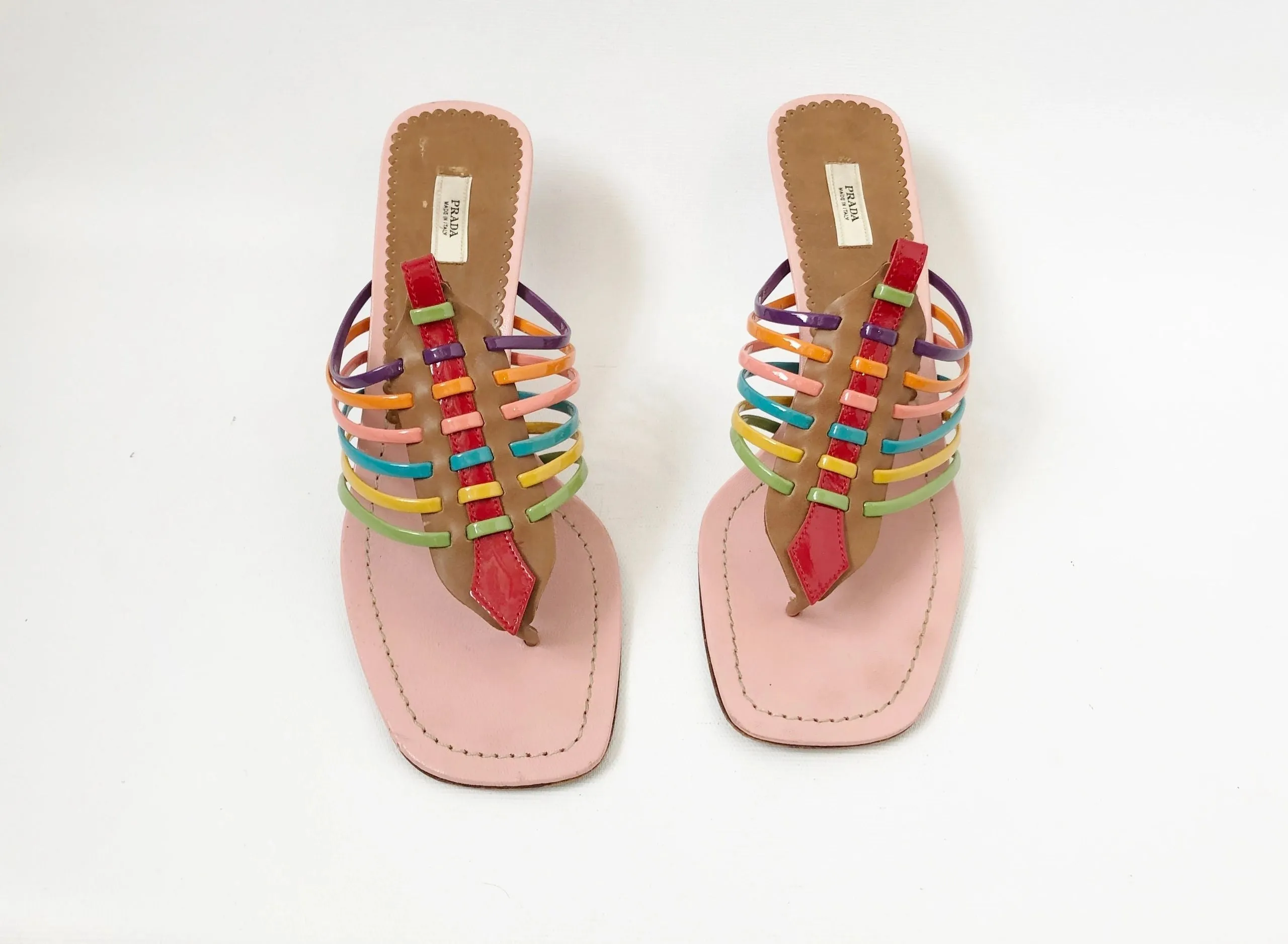 Prada Multi-Color Strappy Sandal Size 39 It (9 Us)