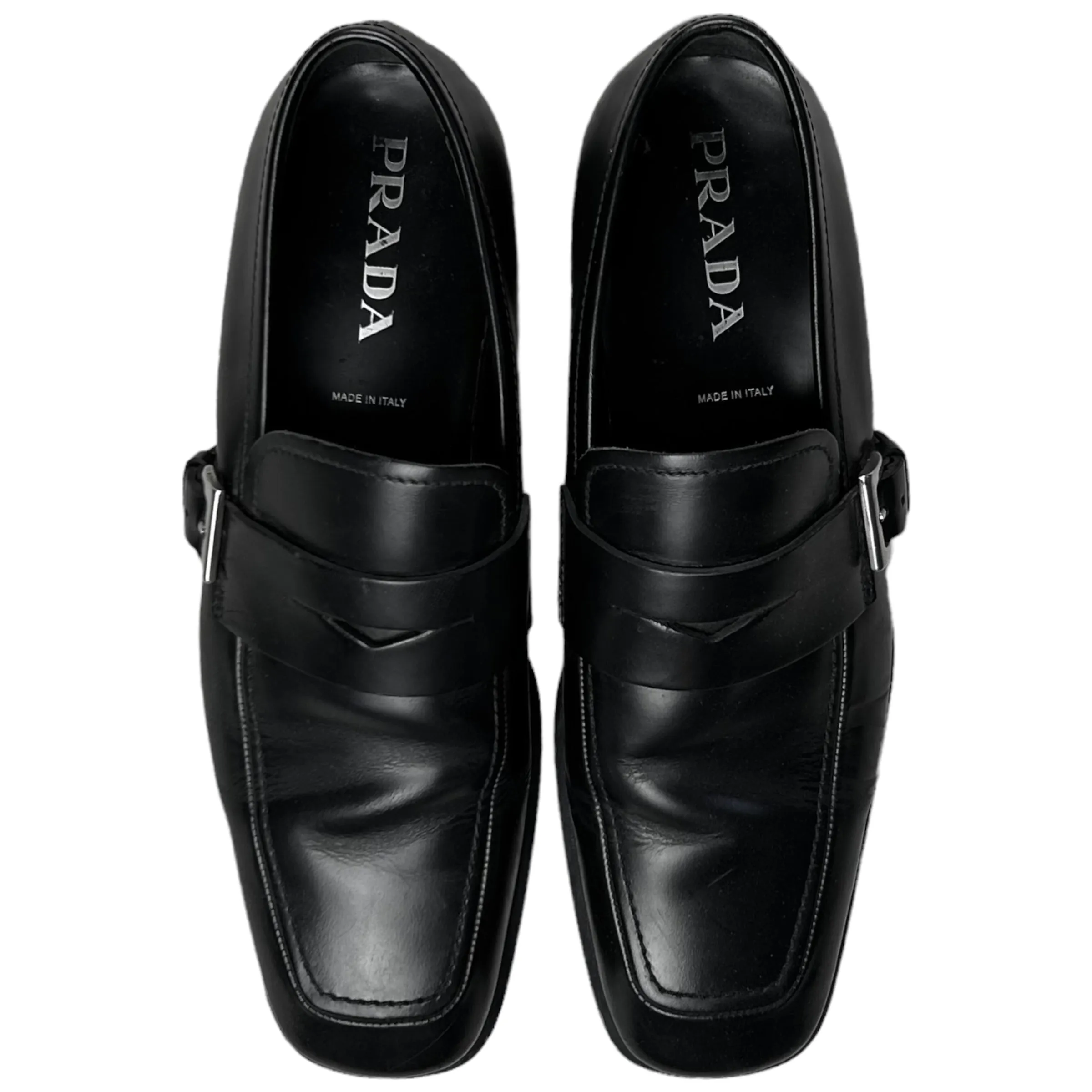 Prada Side Strap Penny Loafers