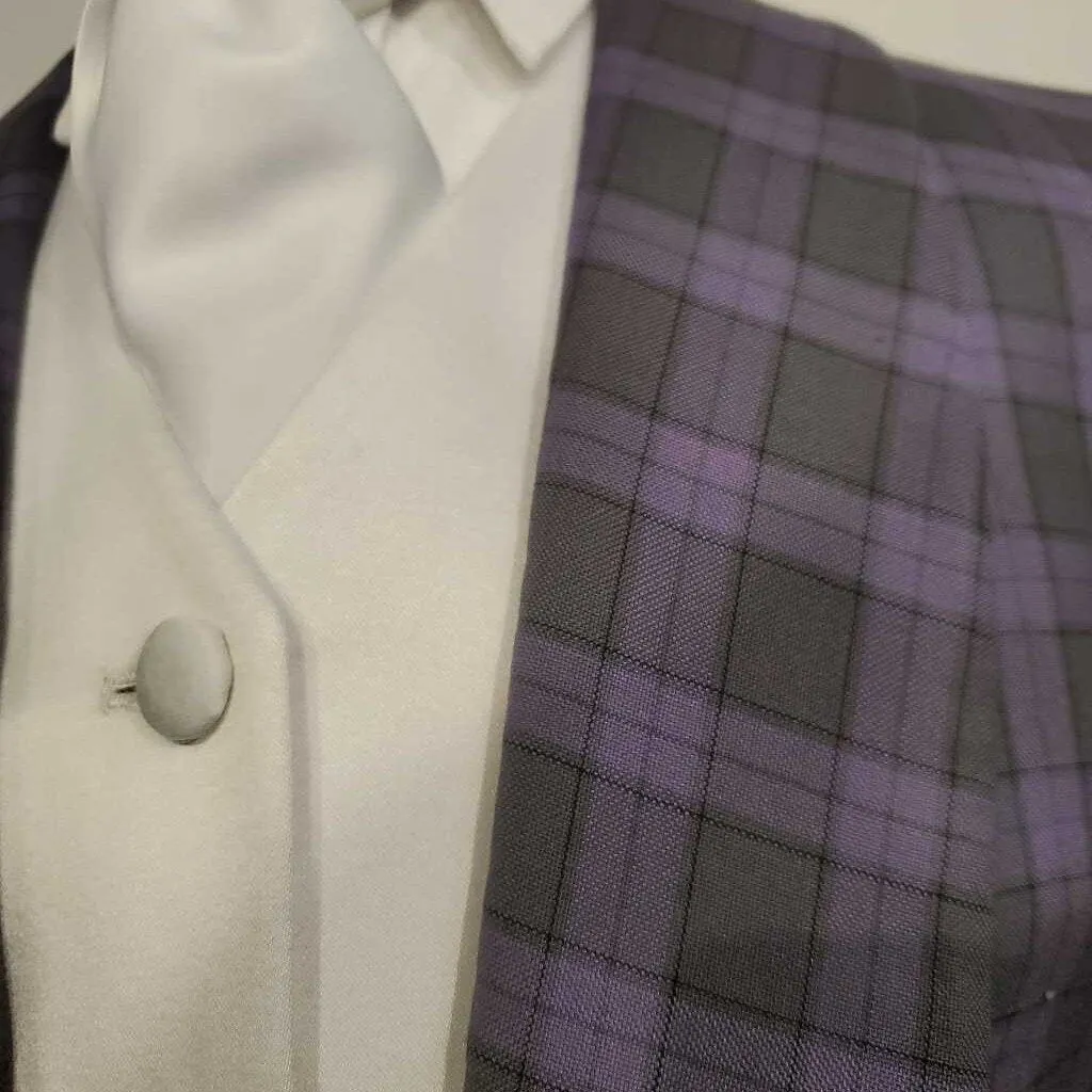Purple and Grey Plaid Daycoat
