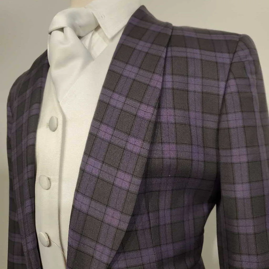 Purple and Grey Plaid Daycoat