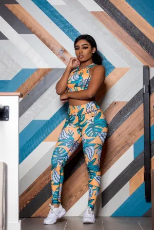 "Tropical Trainer" 2 Piece Legging Set