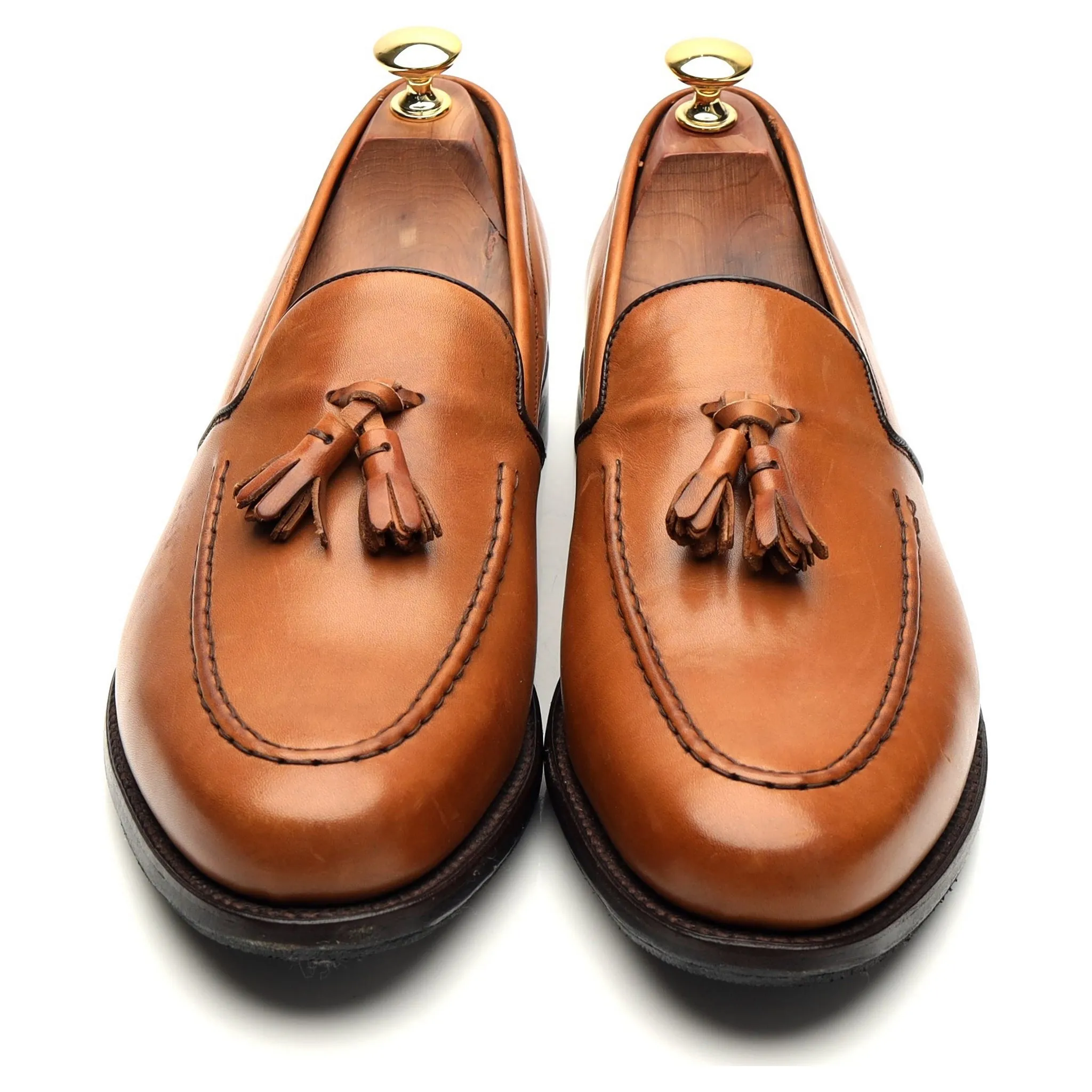 'Ramsden' Tan Brown Leather Tassel Loafer UK 8.5 F