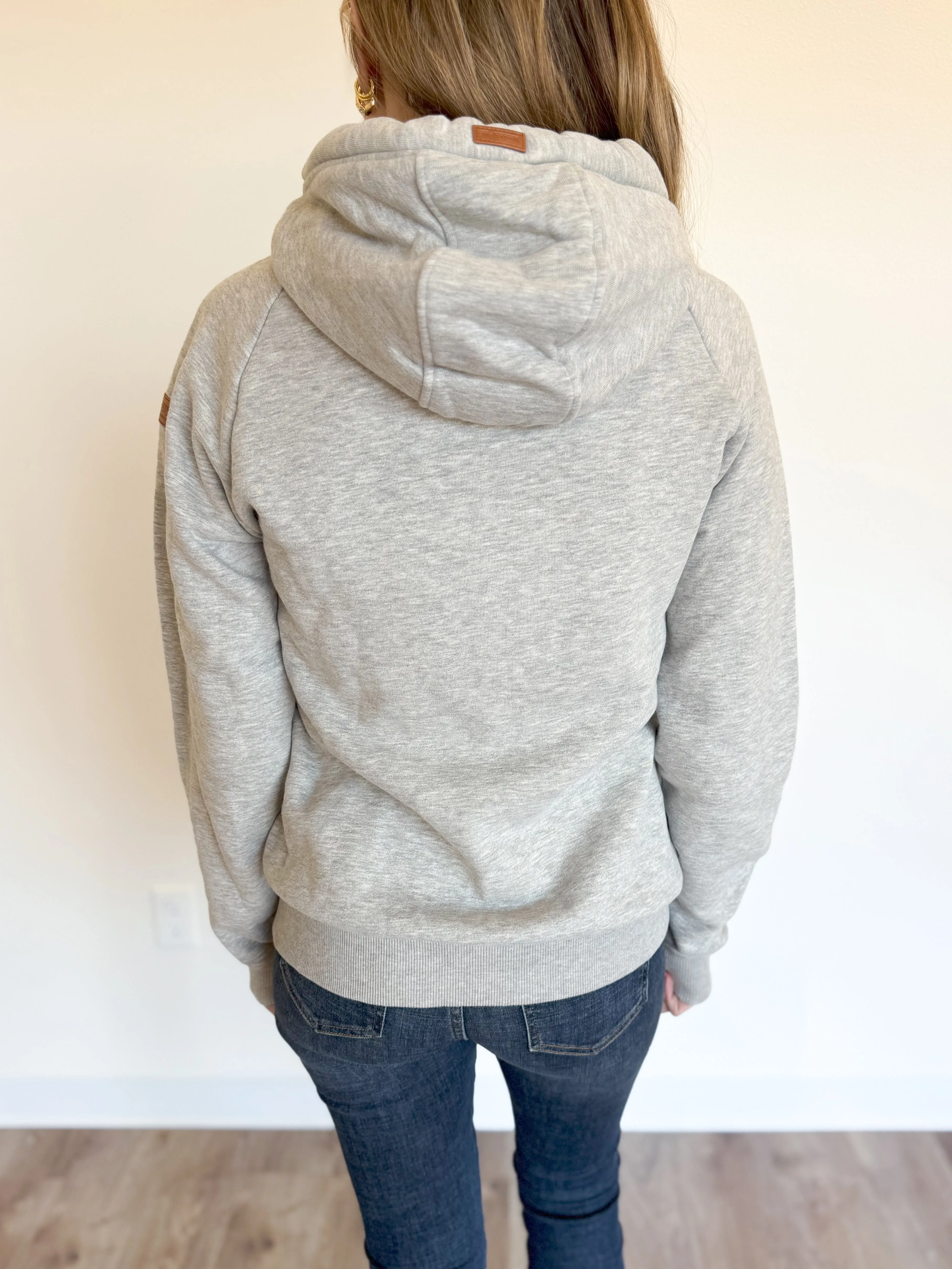 Rebekah Front Zip Sweatshirt in Heather Grey