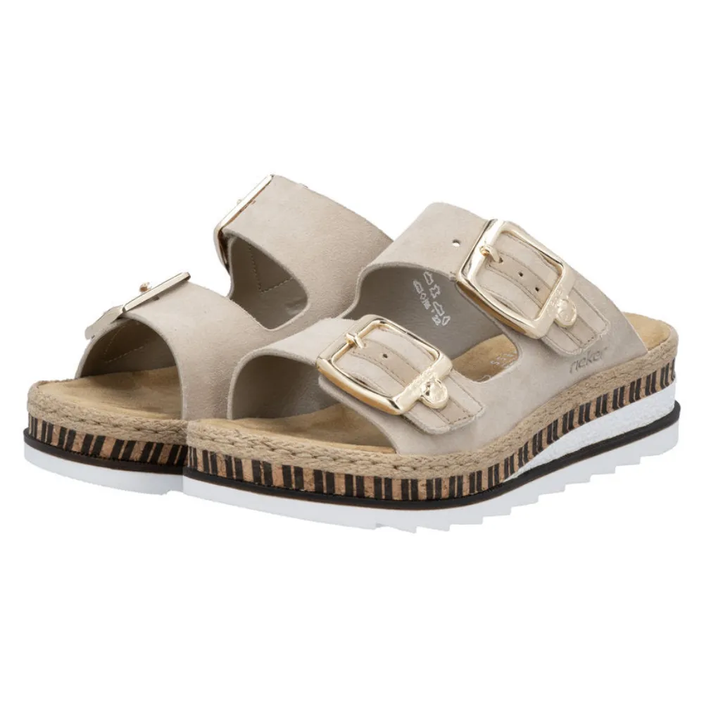 Rieker Regina 55 Beige Leather Sandal (Women's)