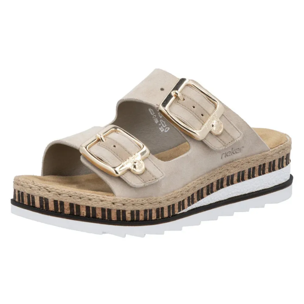Rieker Regina 55 Beige Leather Sandal (Women's)