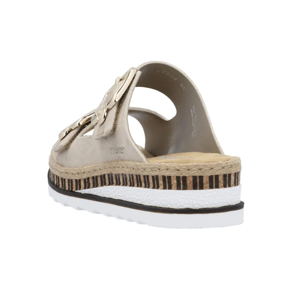 Rieker Regina 55 Beige Leather Sandal (Women's)