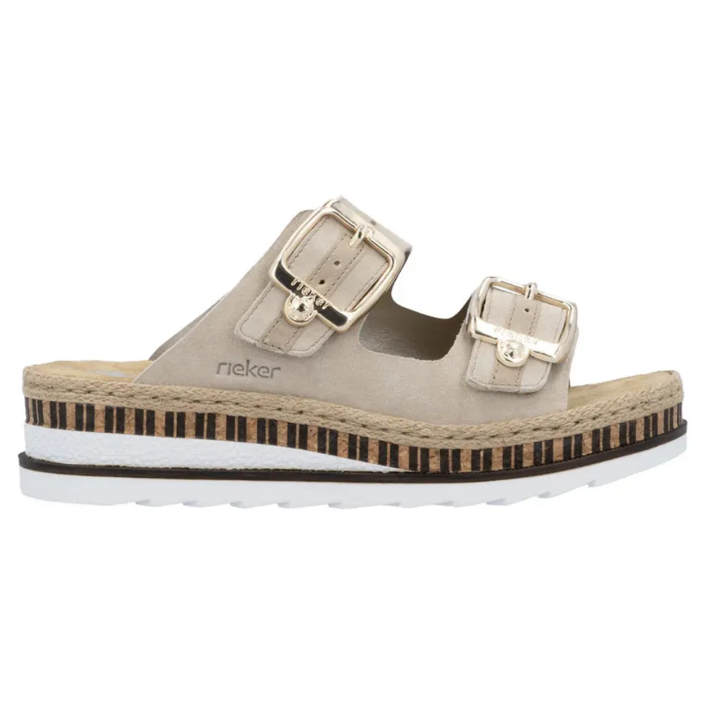 Rieker Regina 55 Beige Leather Sandal (Women's)