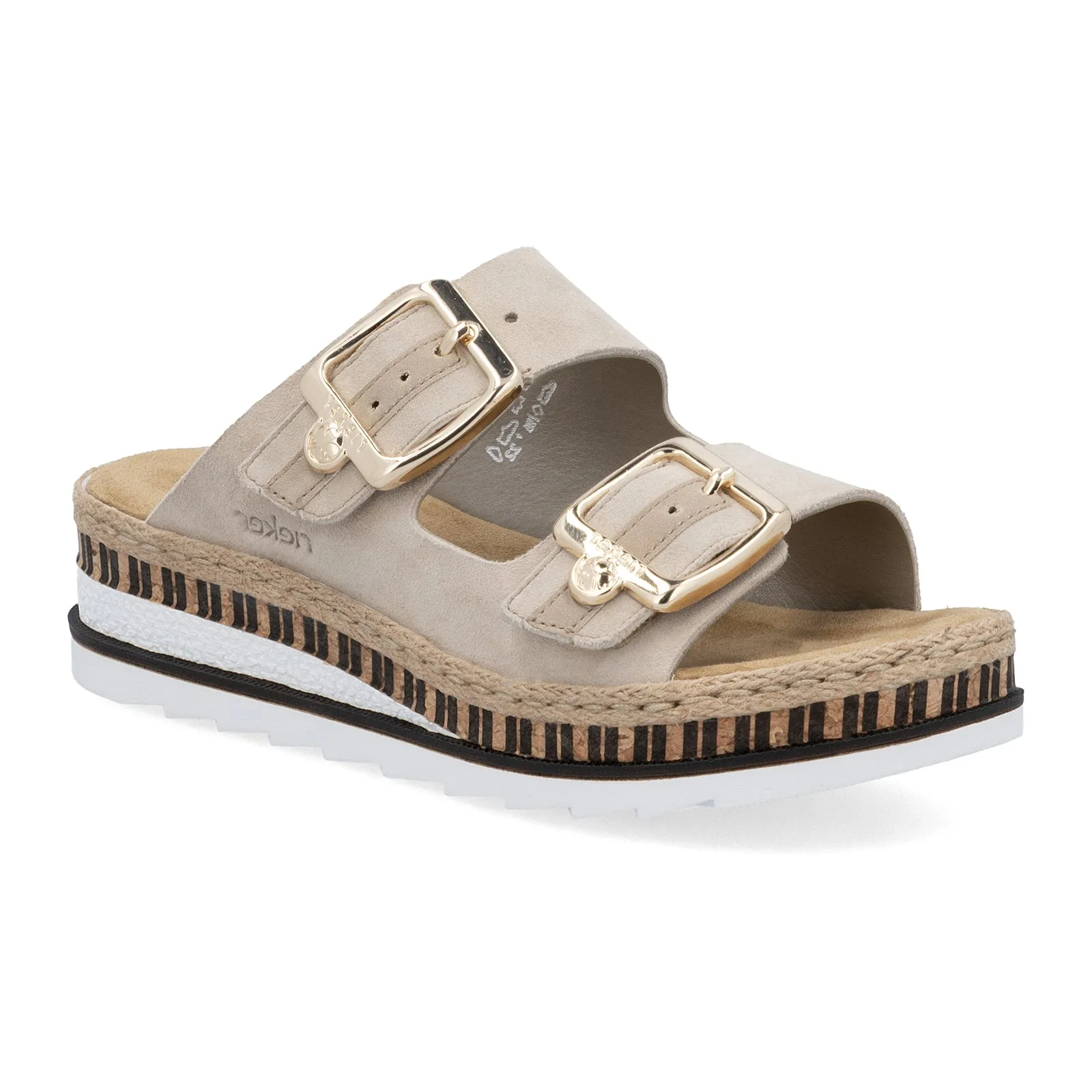 Rieker Regina V7955 Slide Sandal (Women) - Iceberg/Nude