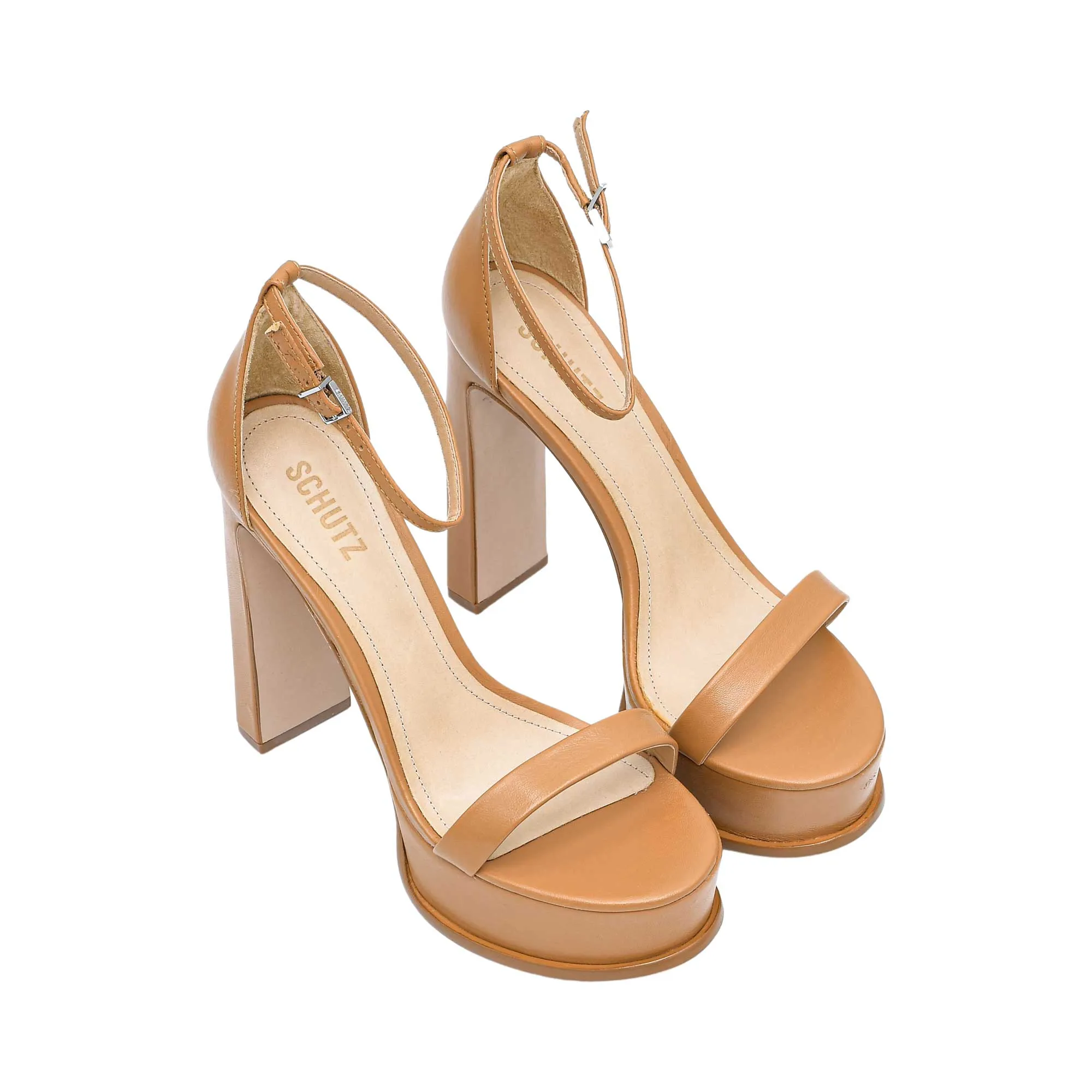 Schutz Women's  High Heel Sandal Rich Tan