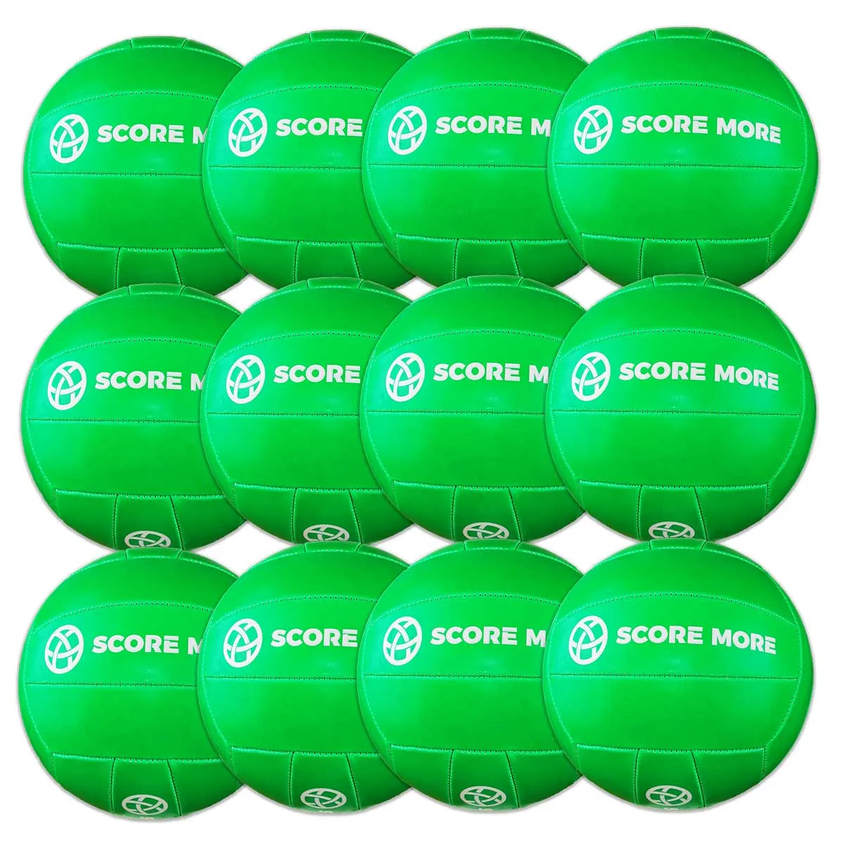 Score More Football Trainer Size 5 Green 6 Pack 70% recycled rubber