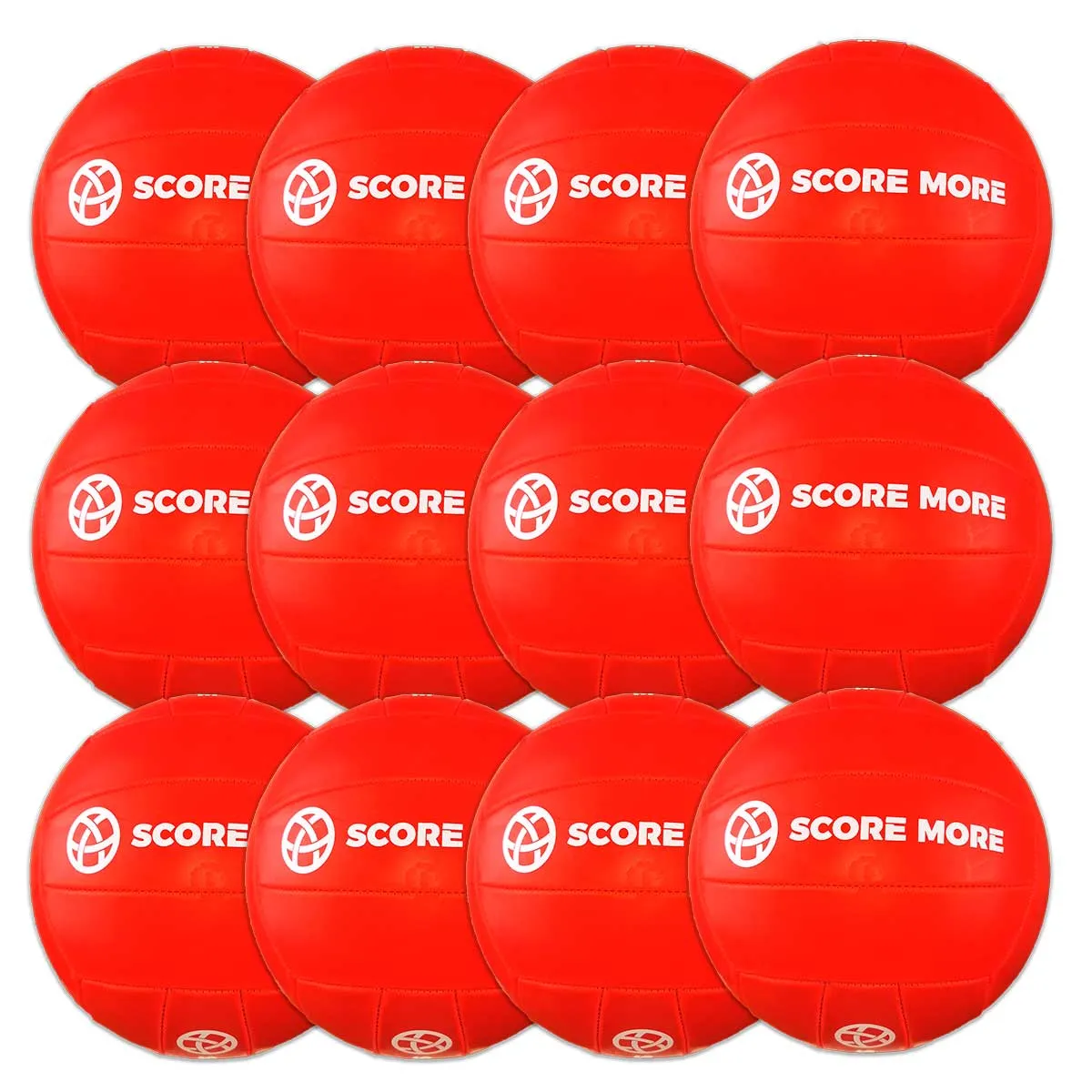 Score More Football Trainer Size 5 Red 6 Pack 70% recycled rubber