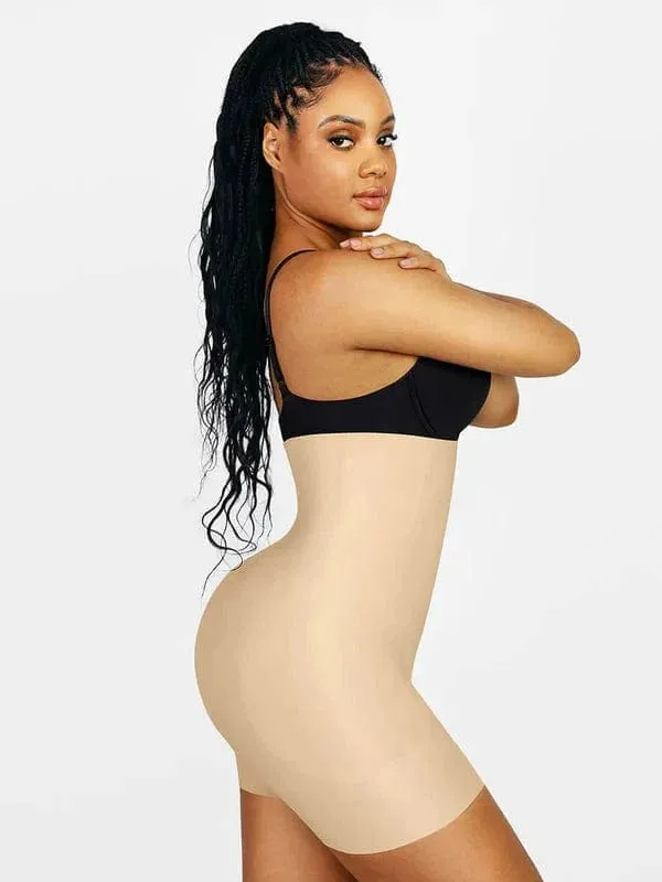 Seamless High Waist Bum Lifting Shapewear Shorts with Removable Hip Pads