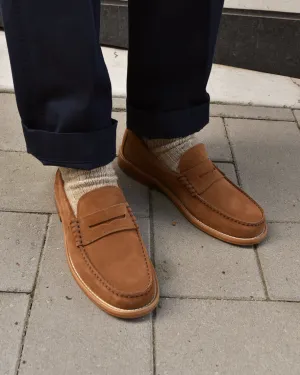 Sesa New York Penny Loafer in Toffee Suede