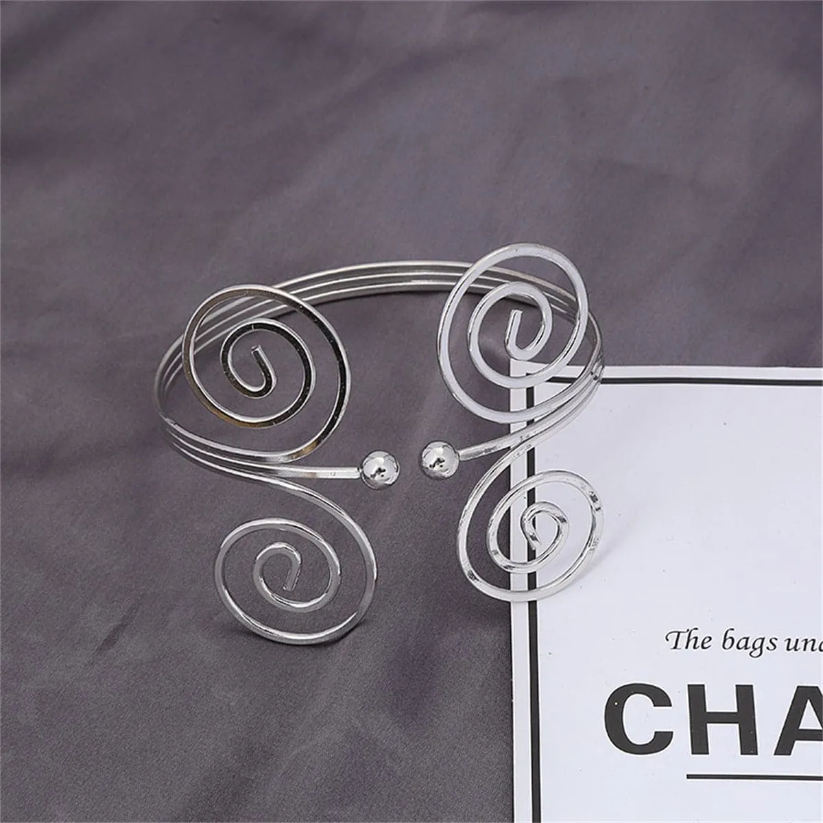 Silver-Plated Open Butterfly Arm Cuff