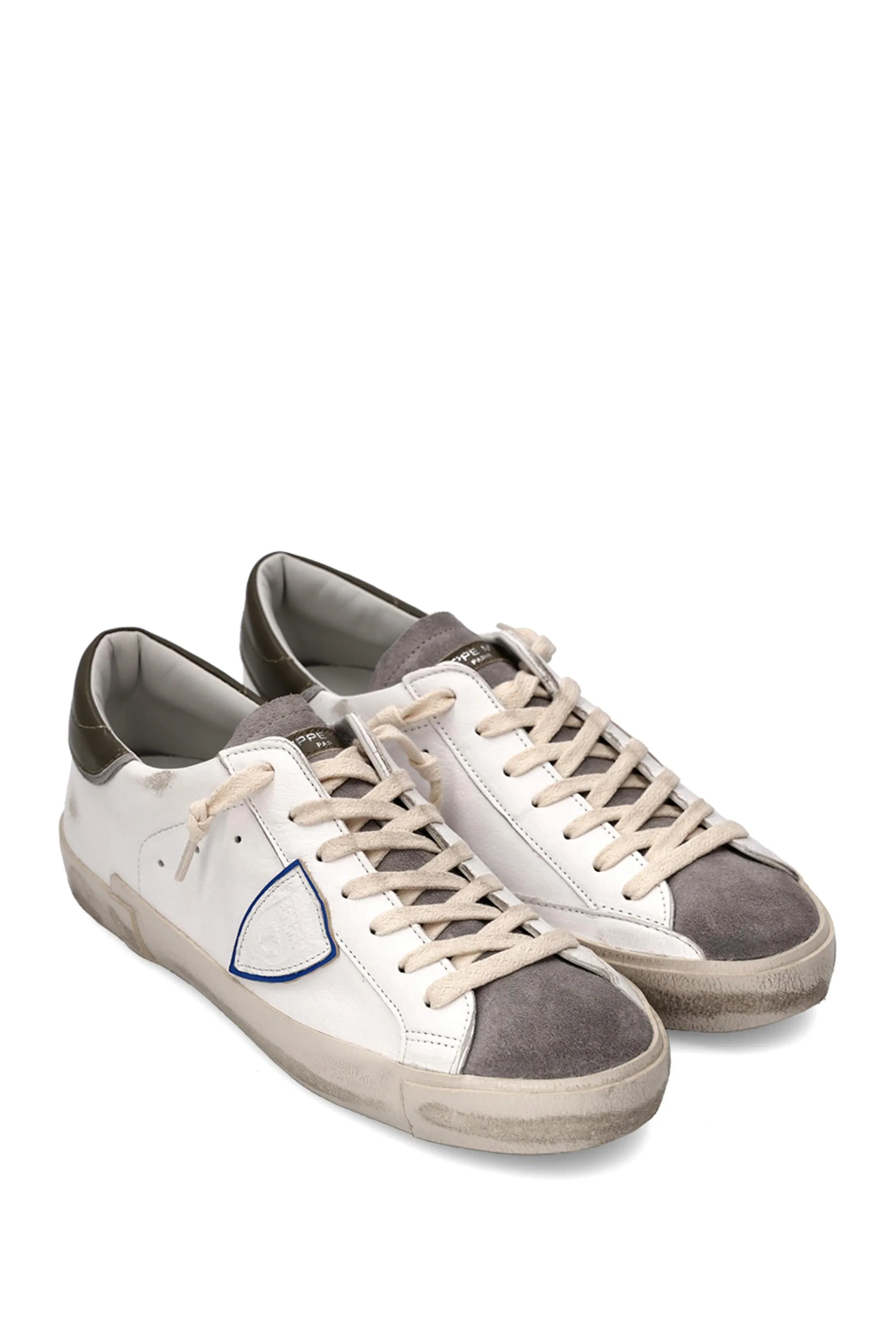 Sneaker low prsx bimateriale talloncino verde