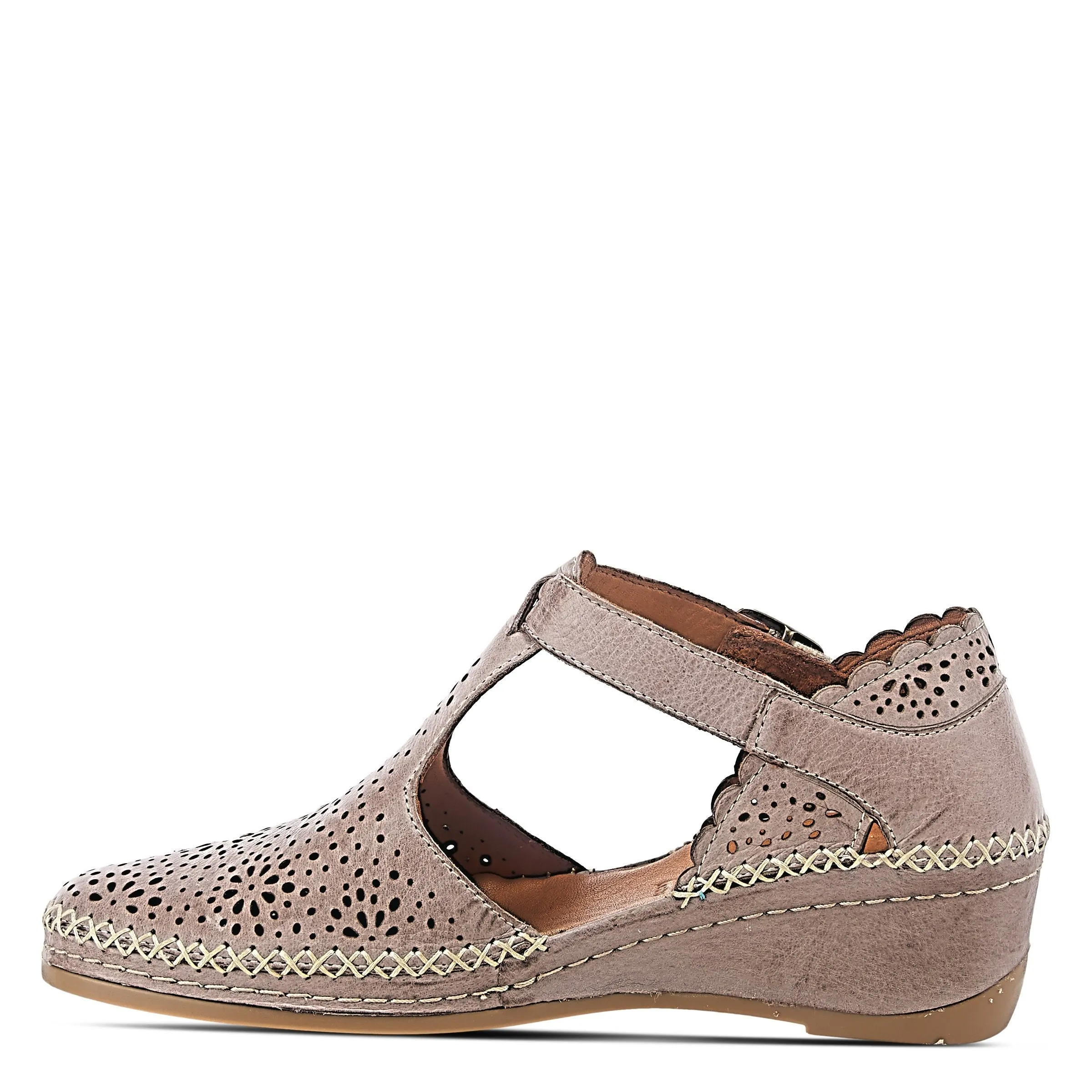 Spring Step Shoes Airy Wedge Shoes Women's Leather T Strap