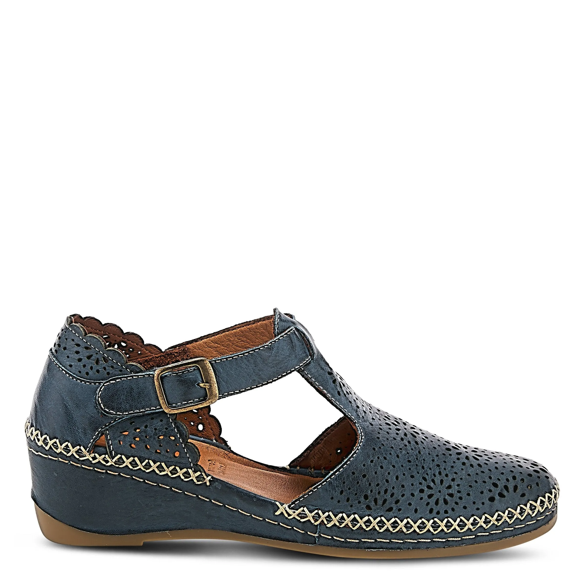 Spring Step Shoes Airy Wedge Shoes Women's Leather T Strap
