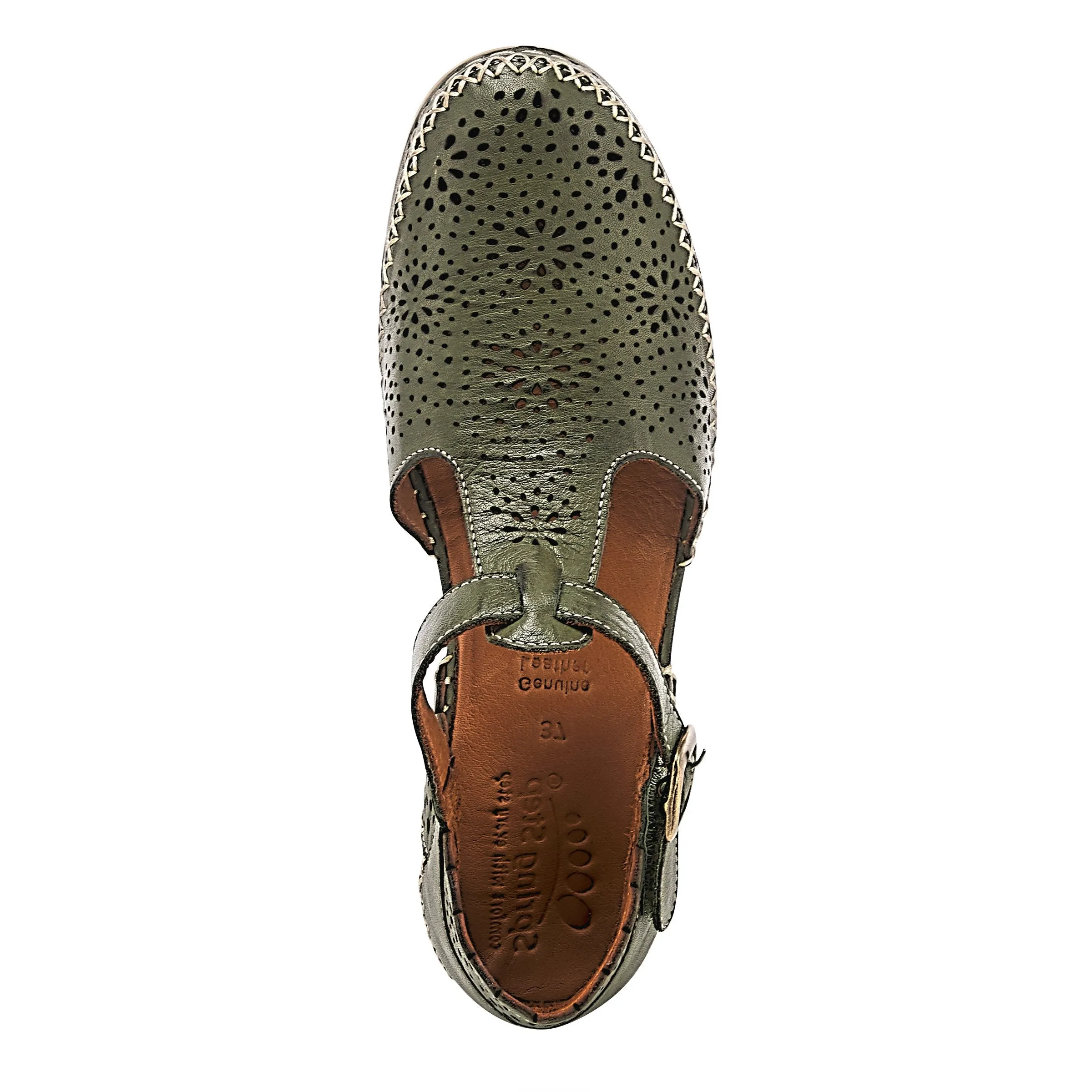 Spring Step Shoes Airy Wedge Shoes Women's Leather T Strap