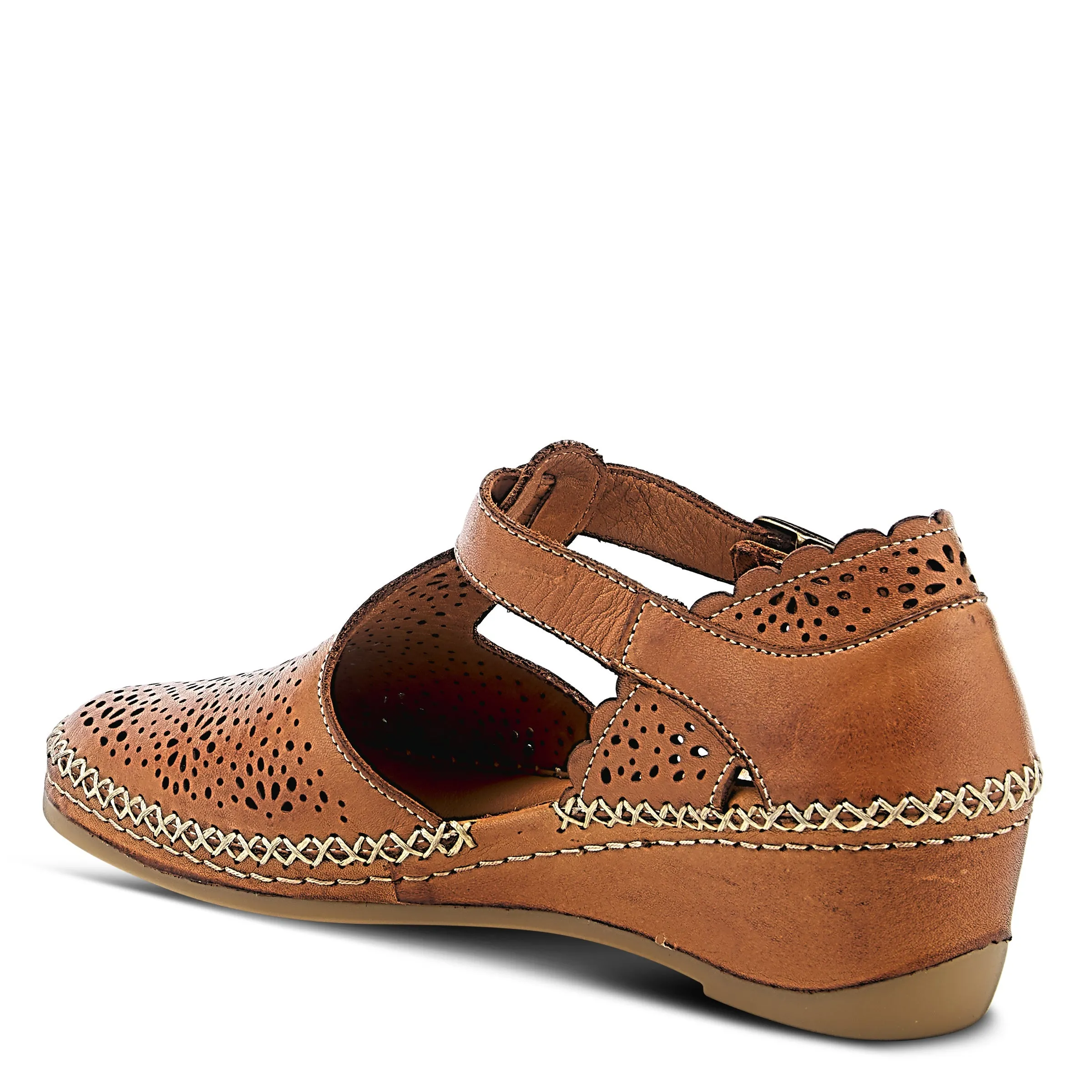 Spring Step Shoes Airy Wedge Shoes Women's Leather T Strap