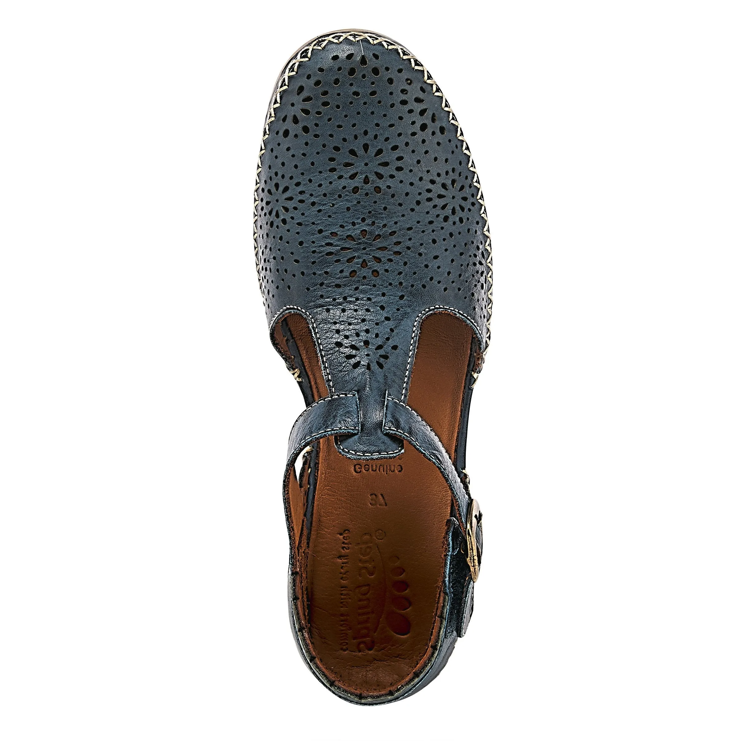 Spring Step Shoes Airy Wedge Shoes Women's Leather T Strap