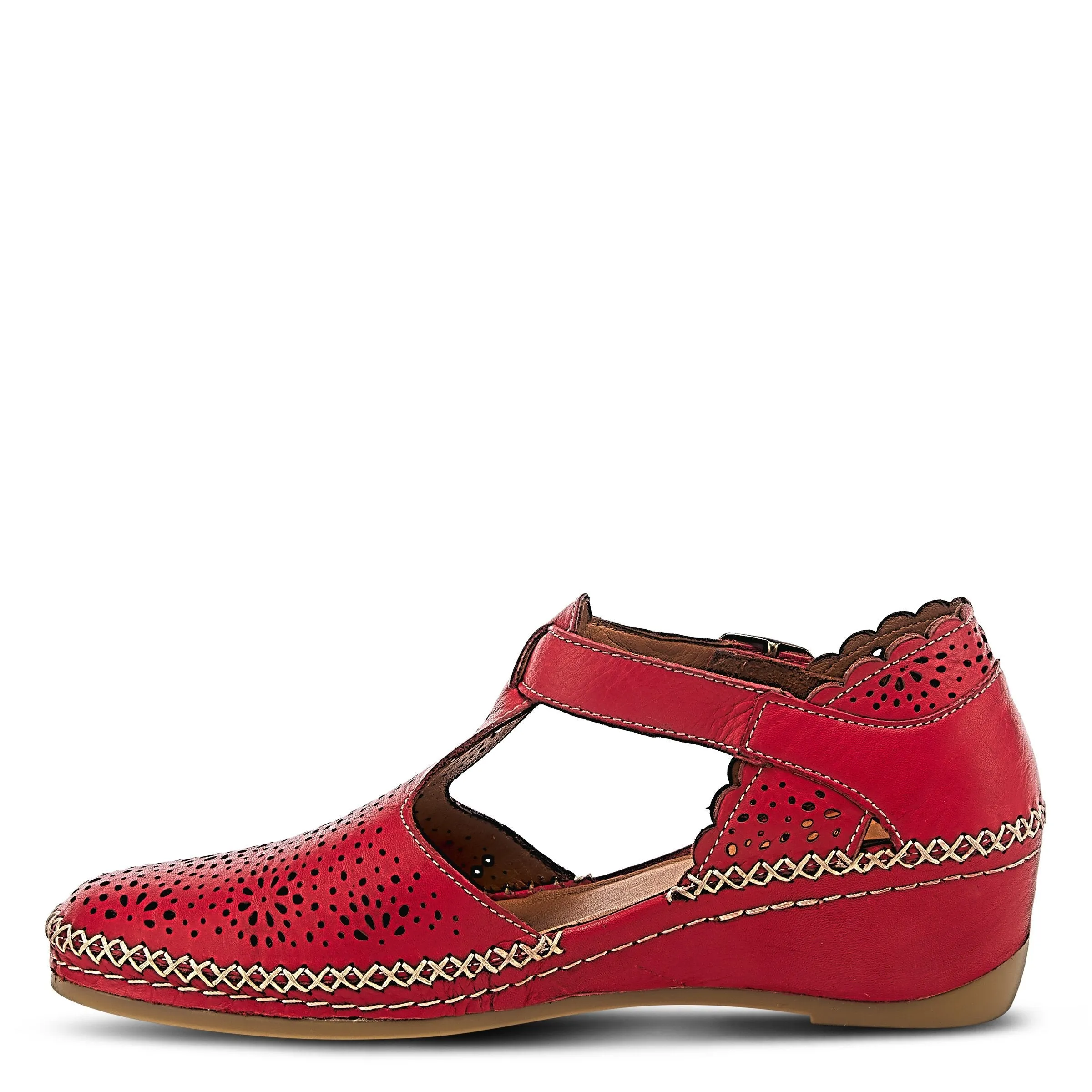 Spring Step Shoes Airy Wedge Shoes Women's Leather T Strap