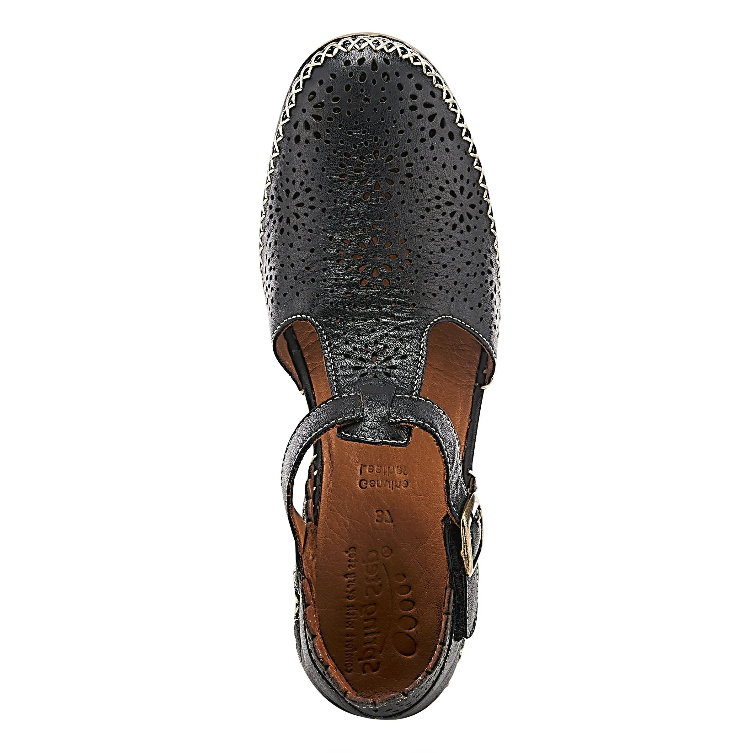 Spring Step Shoes Airy Wedge Shoes Women's Leather T Strap