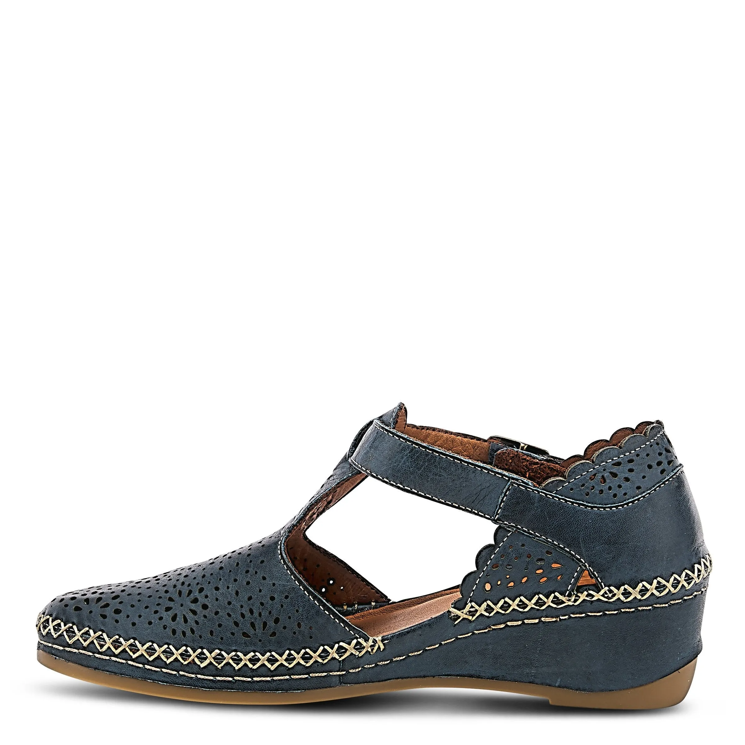 Spring Step Shoes Airy Wedge Shoes Women's Leather T Strap