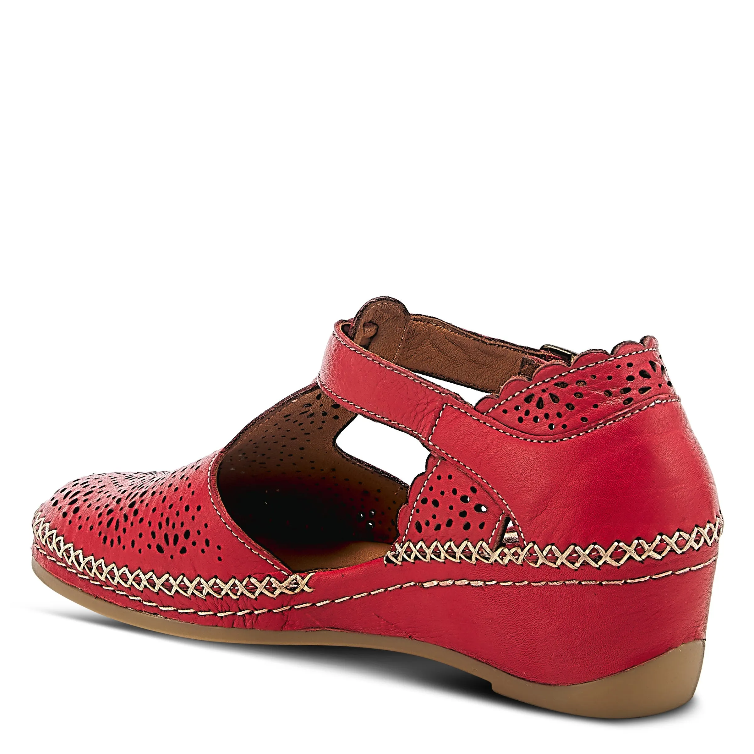 Spring Step Shoes Airy Wedge Shoes Women's Leather T Strap