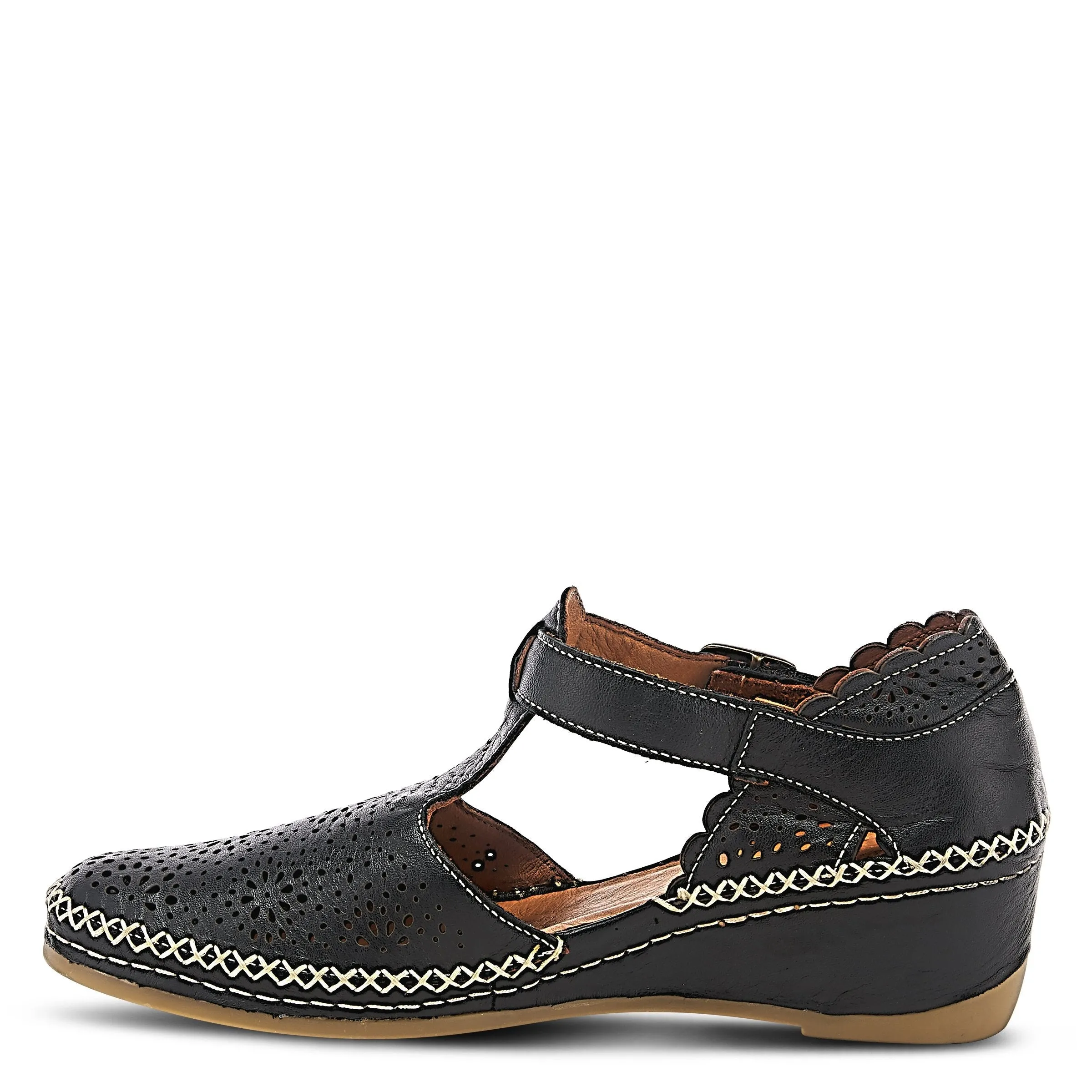 Spring Step Shoes Airy Wedge Shoes Women's Leather T Strap