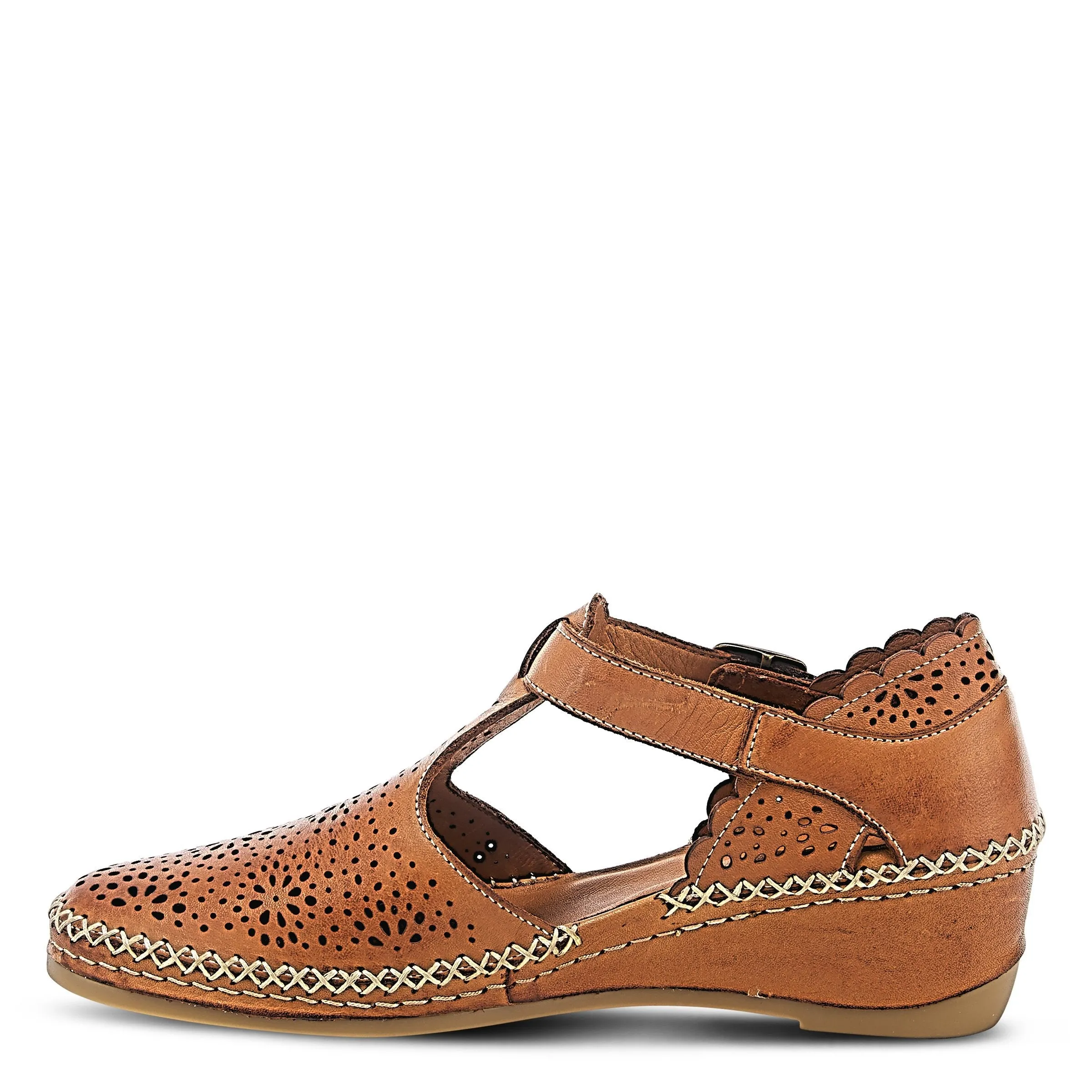 Spring Step Shoes Airy Wedge Shoes Women's Leather T Strap