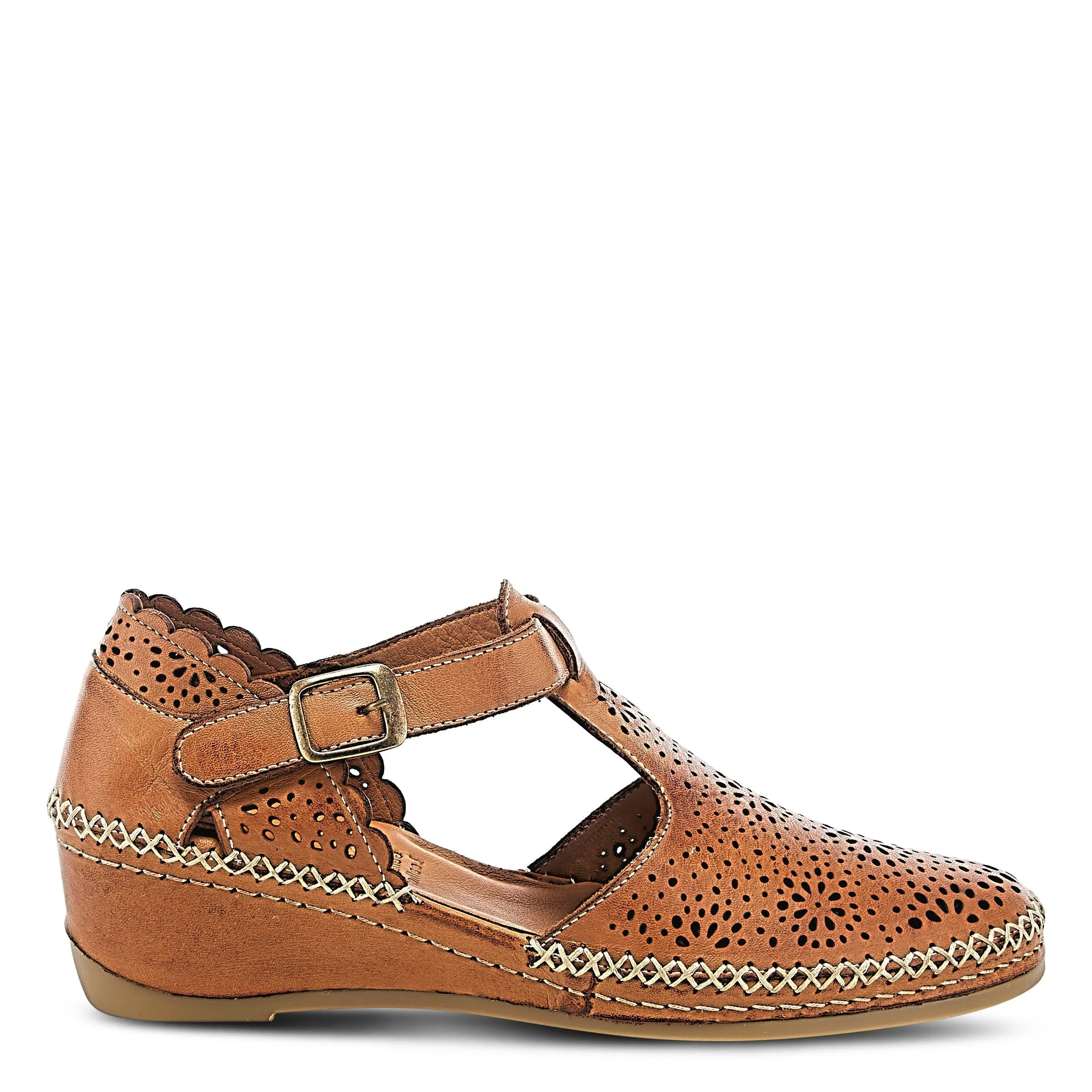 Spring Step Shoes Airy Wedge Shoes Women's Leather T Strap