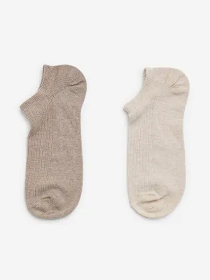 Superstar Beige Cotton-Blend Trainer Socks - Pack of 2