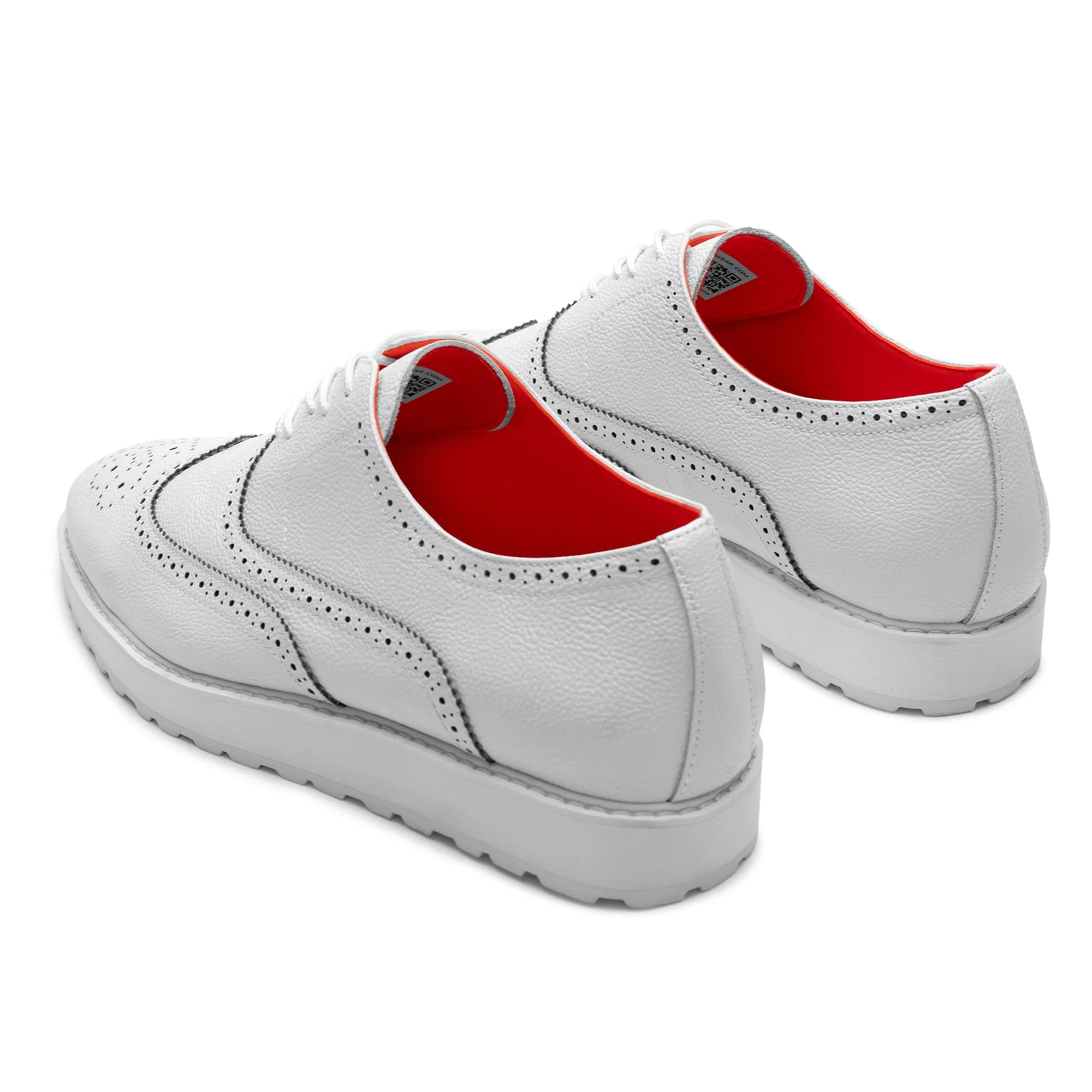 Tayon The Priority Leather Lace Up Wingtip Sneaker White