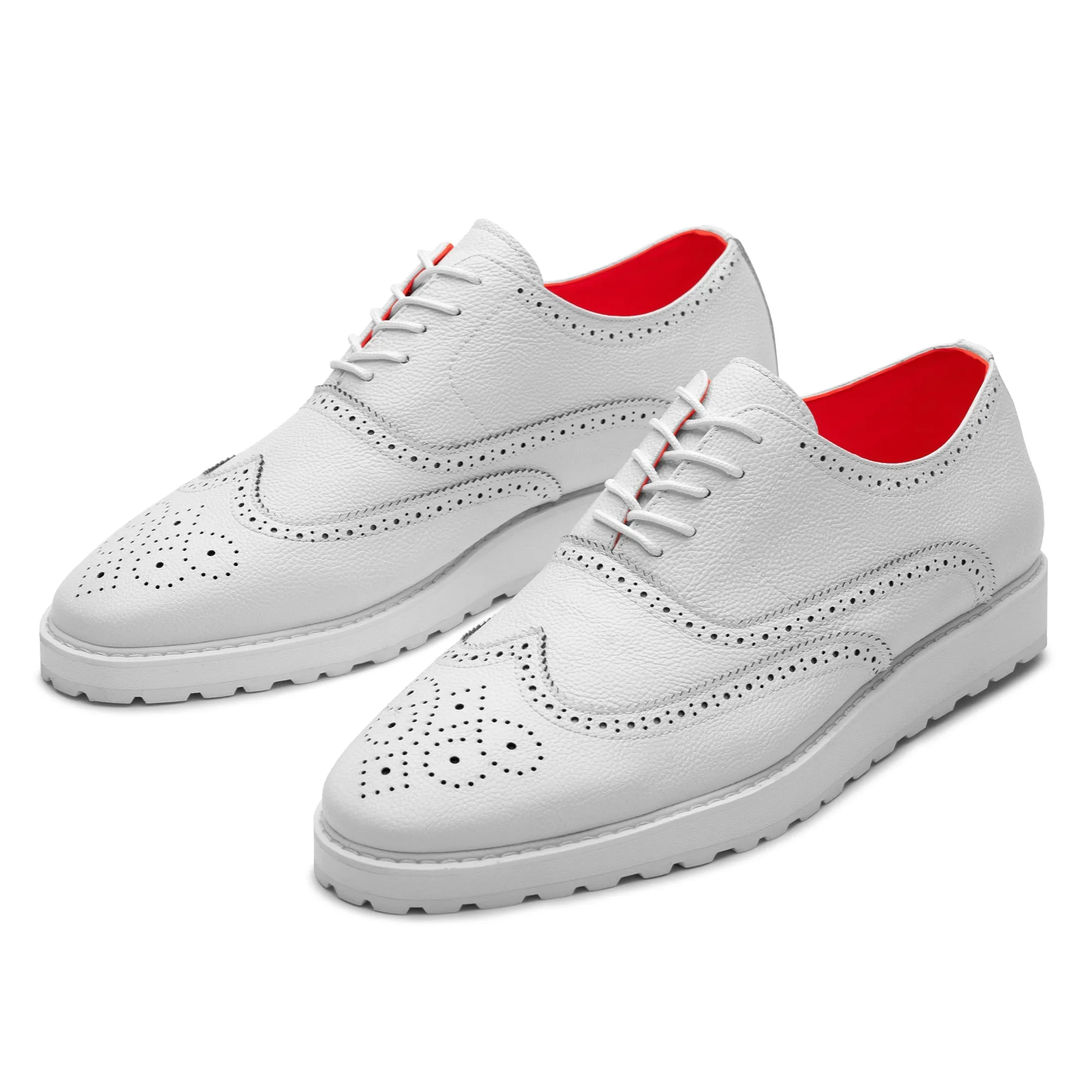 Tayon The Priority Leather Lace Up Wingtip Sneaker White