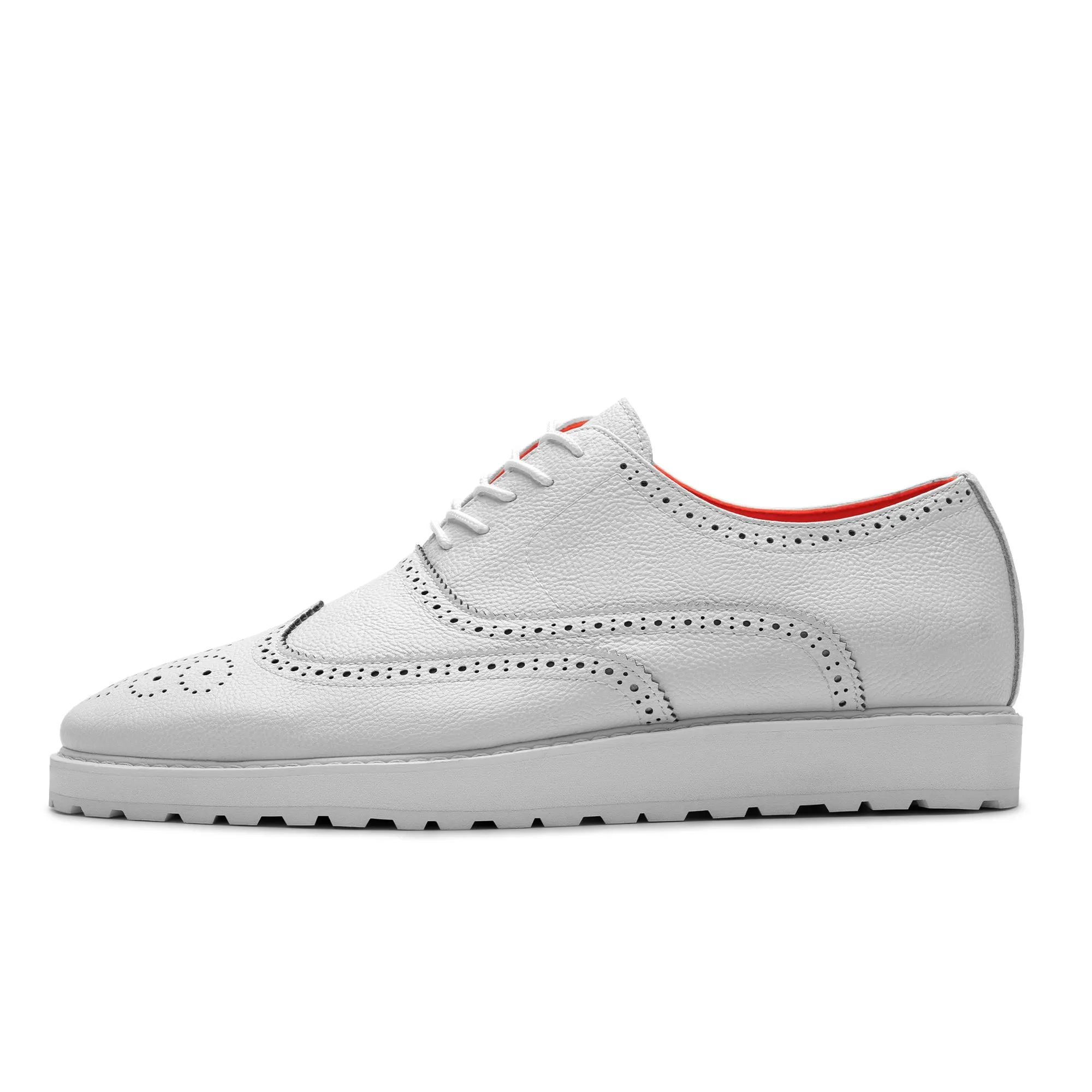 Tayon The Priority Leather Lace Up Wingtip Sneaker White