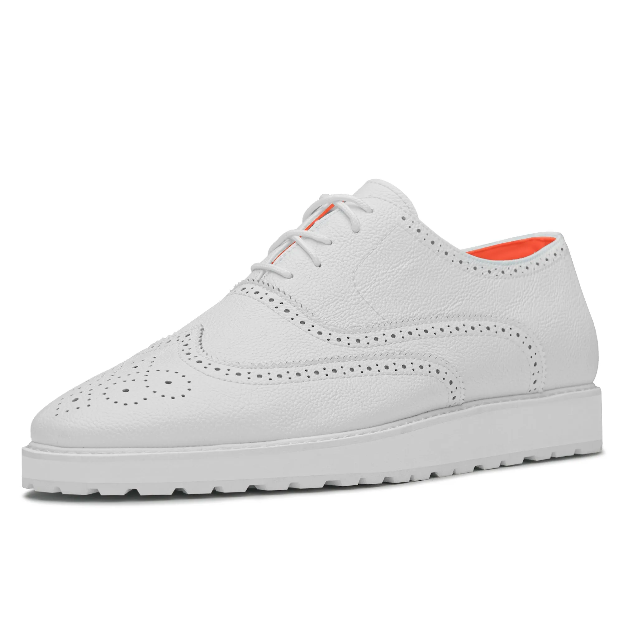 Tayon The Priority Leather Lace Up Wingtip Sneaker White