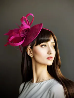 Tea Party Fascinator Hat - Fuchsia