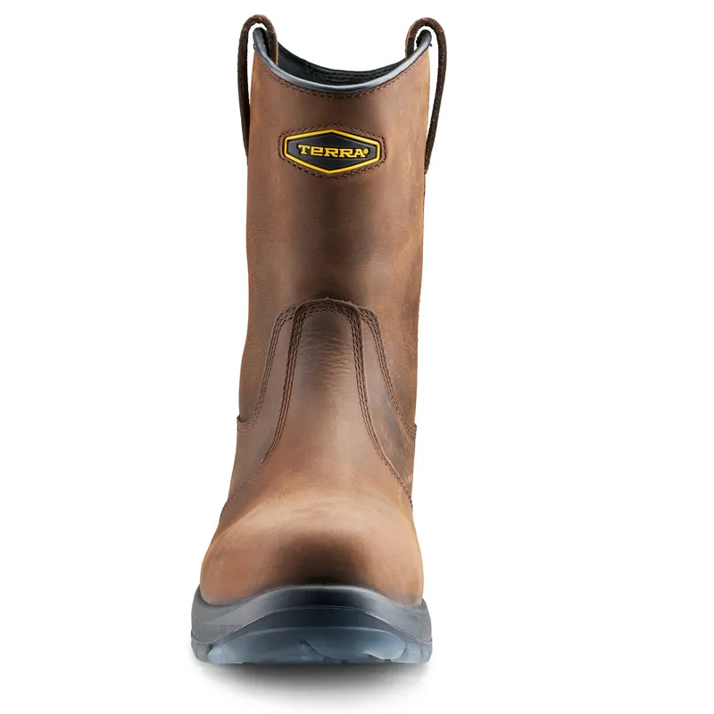 Terra Men's Murphy Composite Toe Waterproof Safety Wellington Work Boot - Brown - 1283DB